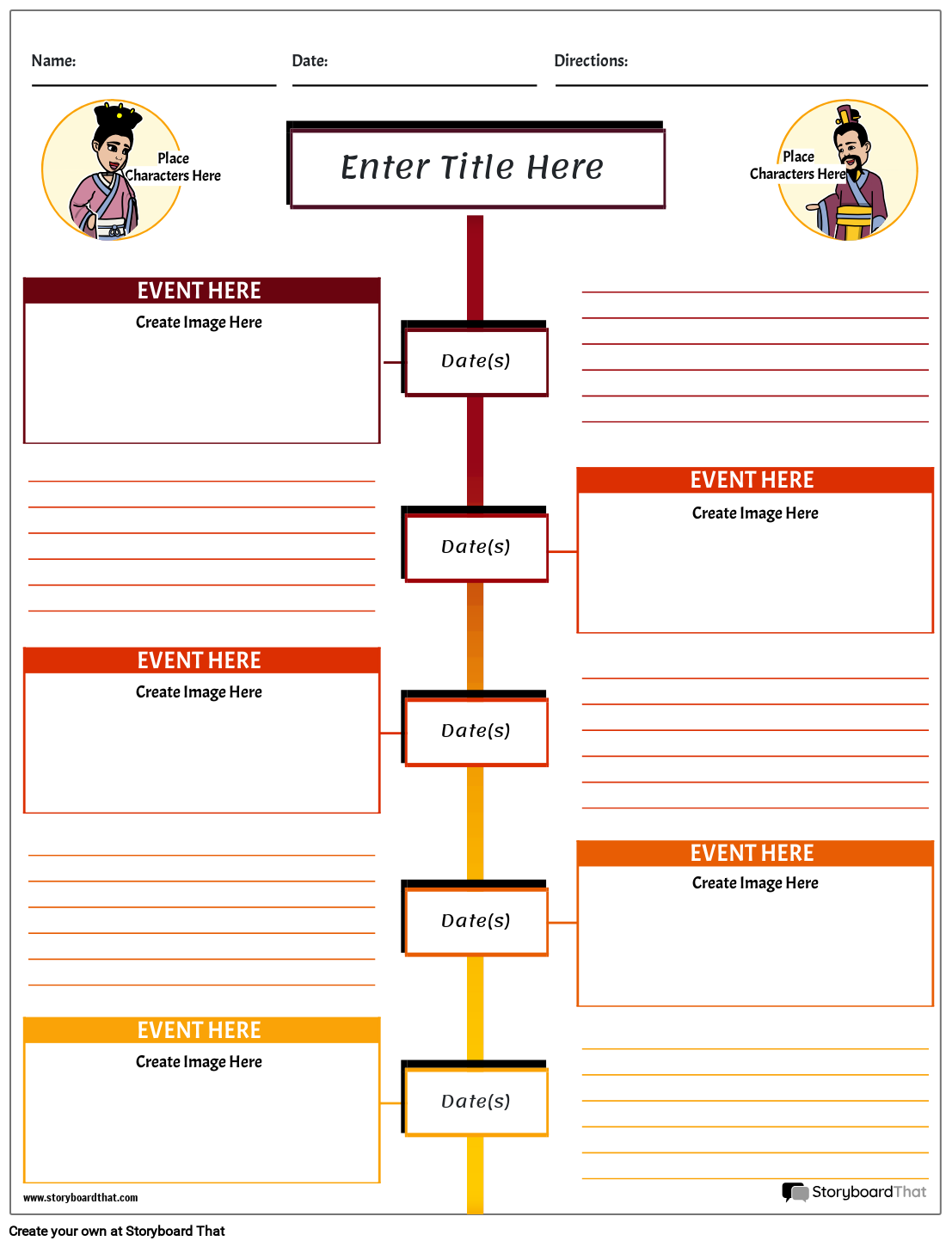 Free Timeline Worksheets Storyboard That Templates