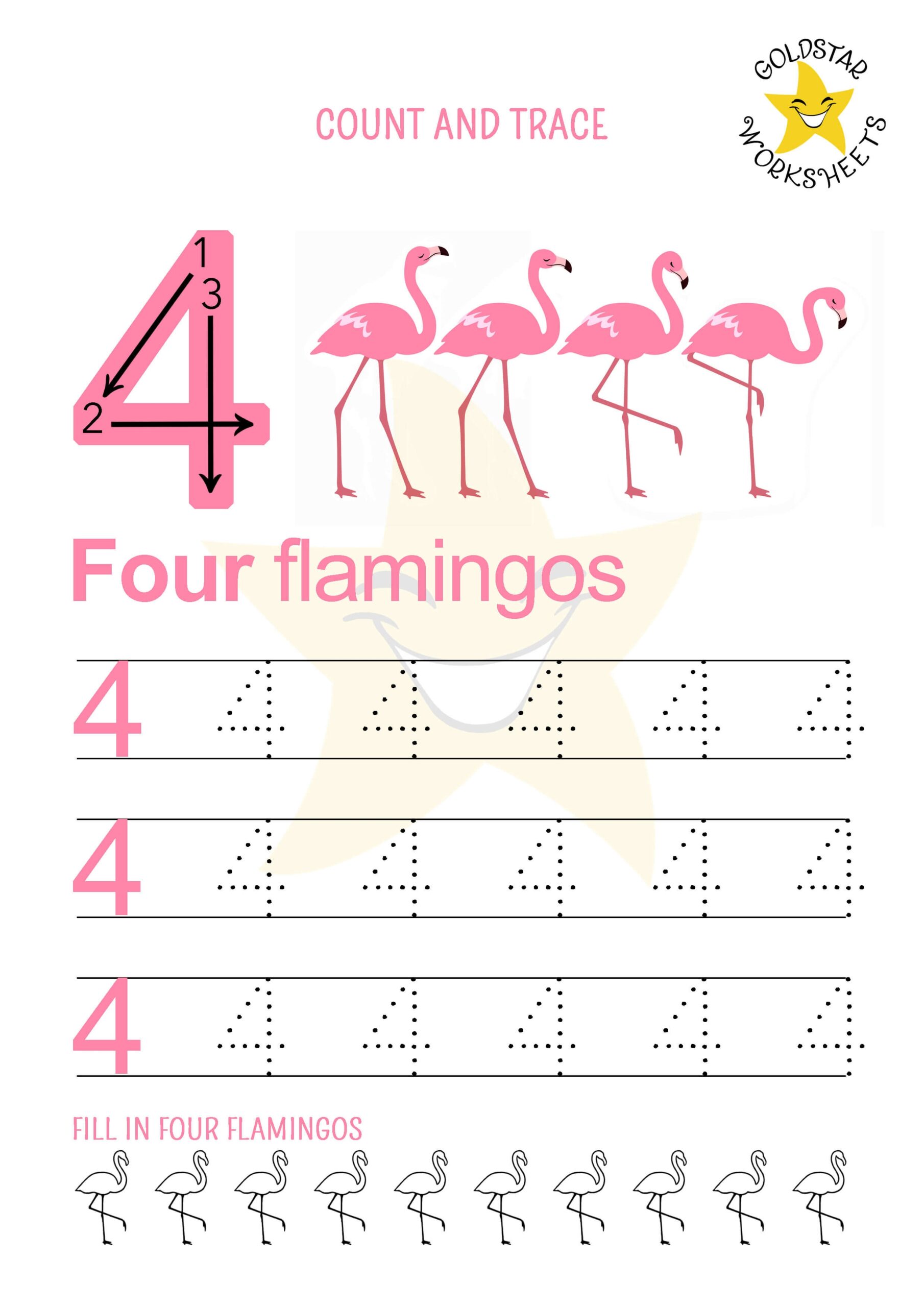 Free Printable Number 4 Worksheets