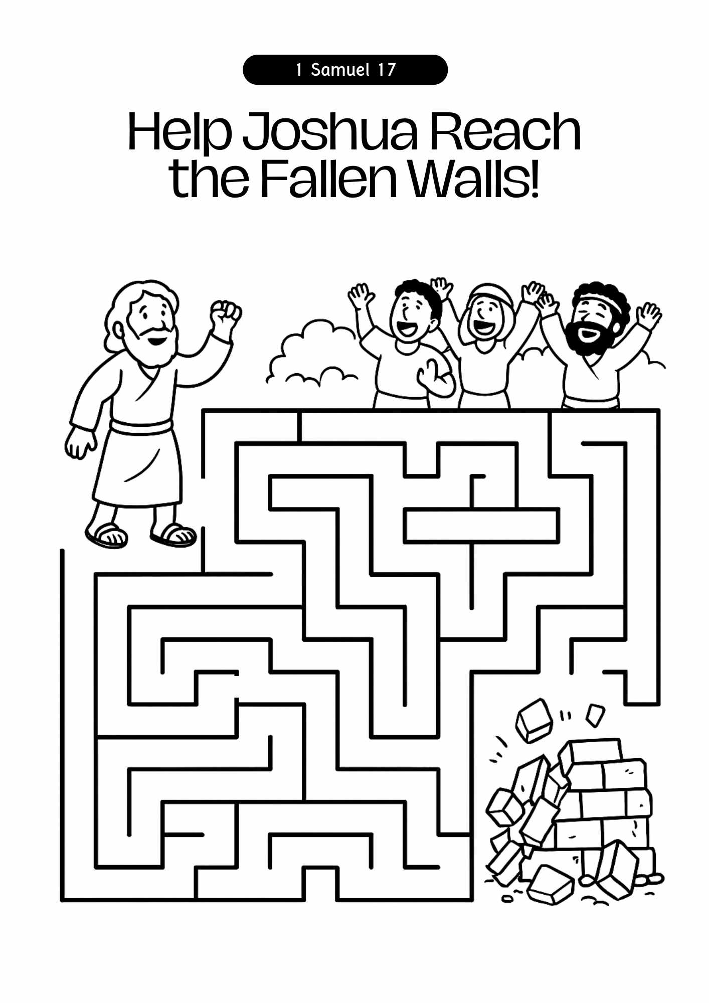 Free Walls Of Jericho Fall Maze Printable Bible Activity For 