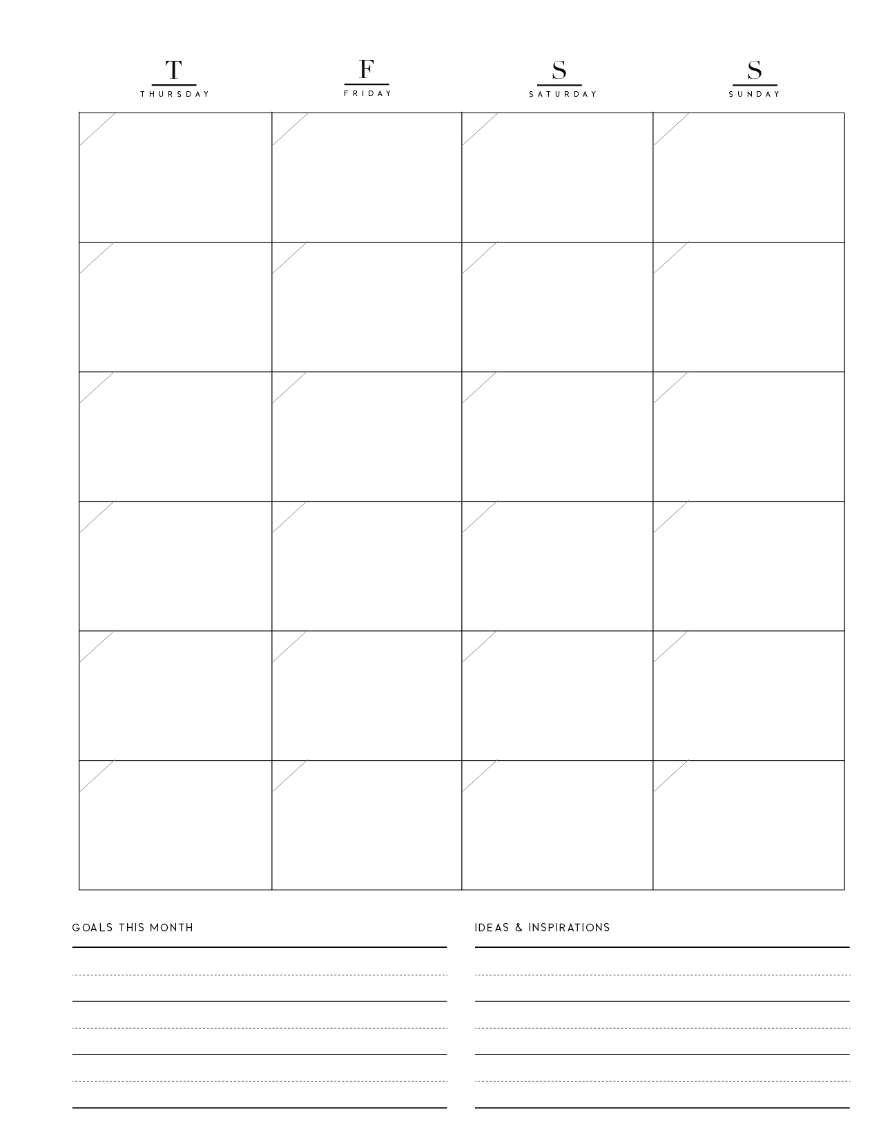 Hourly Calendar Printable