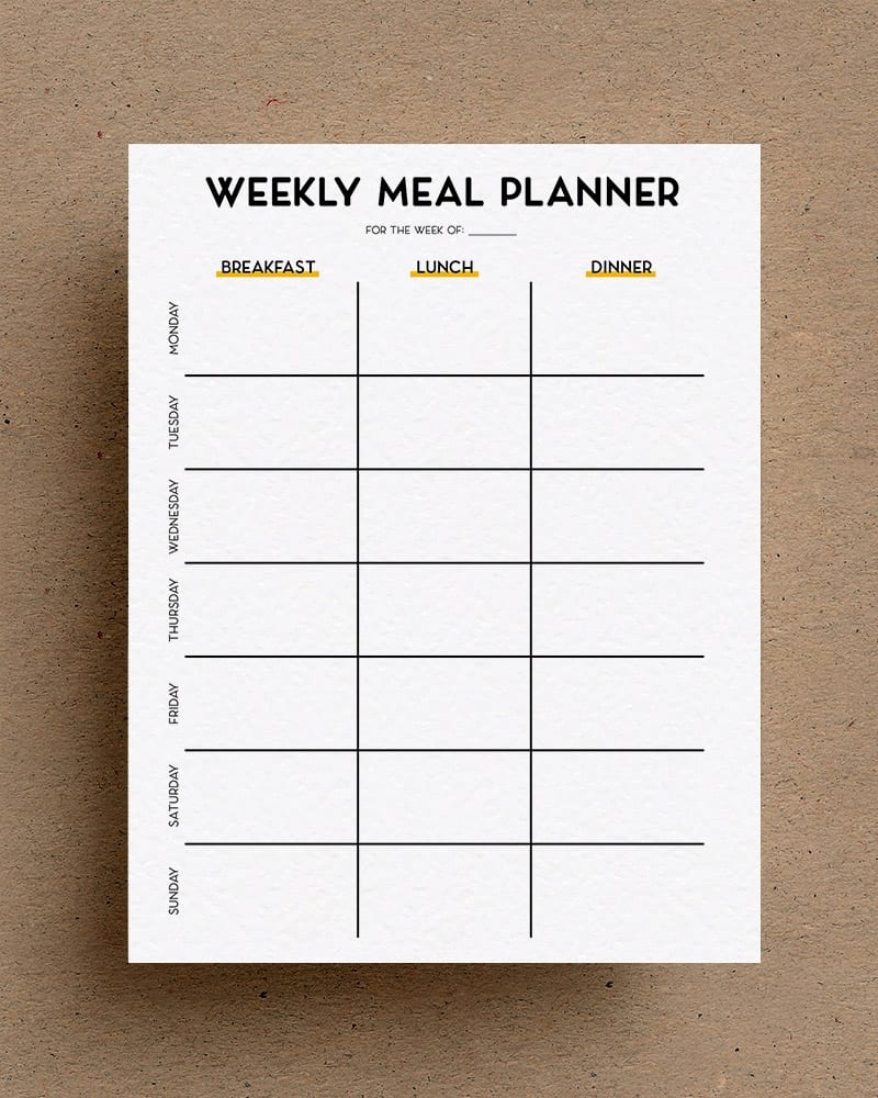 Meal Planner Calendar Printable