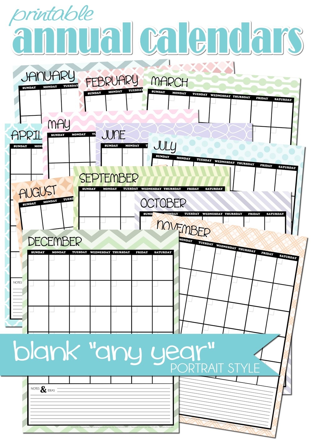 FREEBIE Blank ANY YEAR Calendar My Computer Is My Canvas