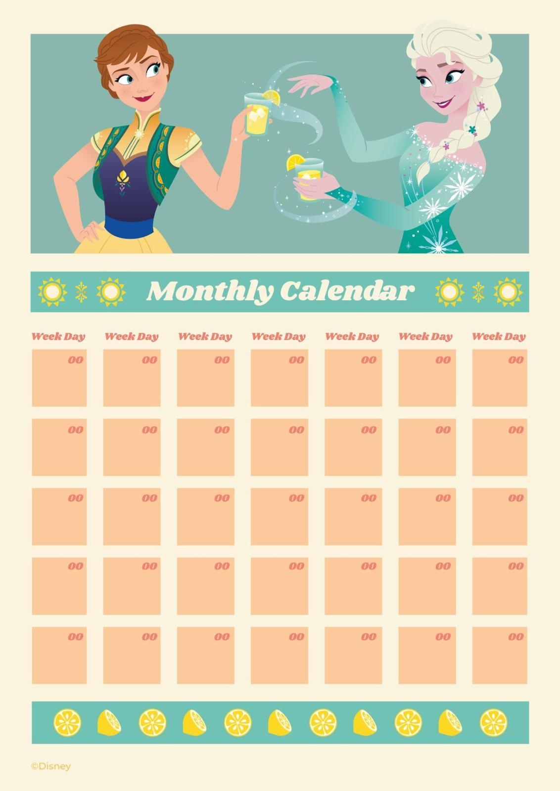 Frozen Characters Monthly Calendar Presentation Frozen Characters Monthly Calendar Presentation