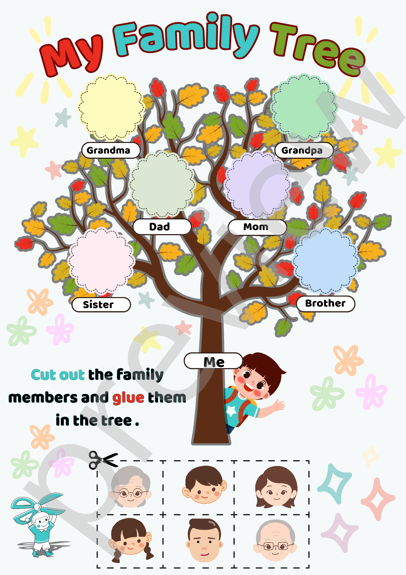 Fun Printable Family Tree Worksheet For Kids Teaching Resources