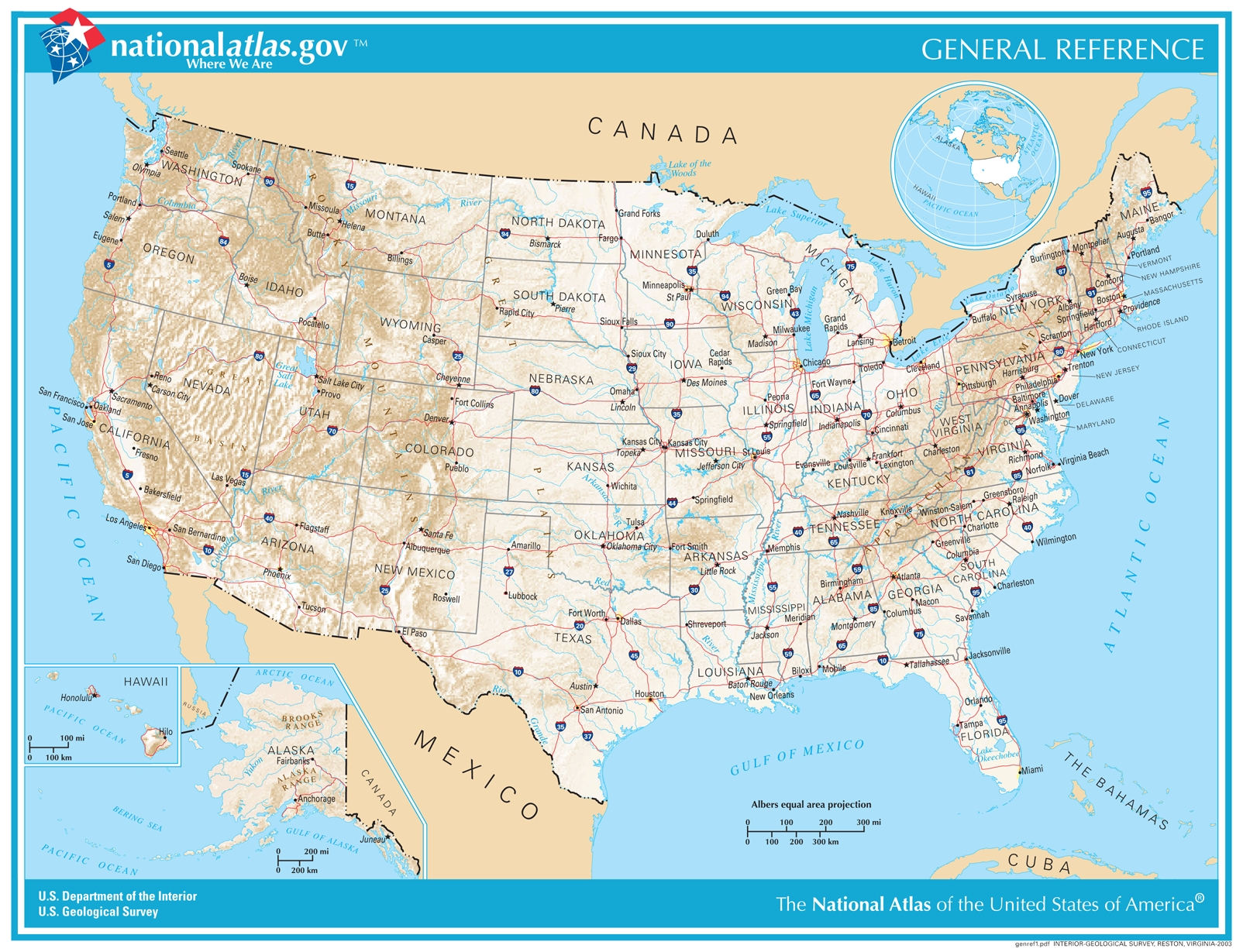 General Reference Printable Map U S Geological Survey General Reference Printable Map U S Geological Survey