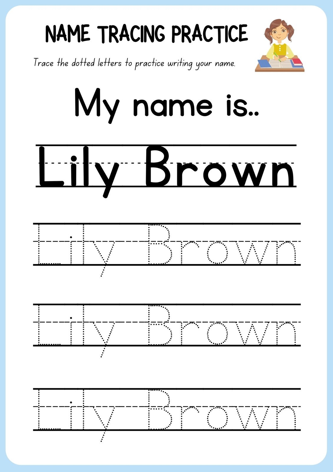 Printable Practice Writing Name Sheets