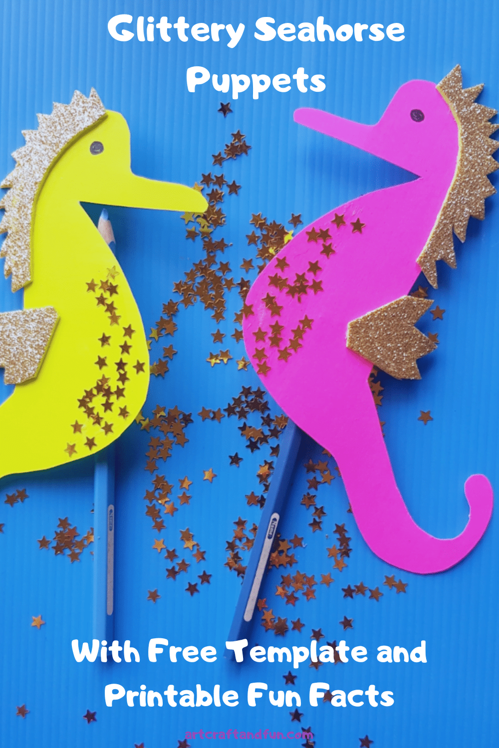 Glittery Seahorse Craft For Kids 