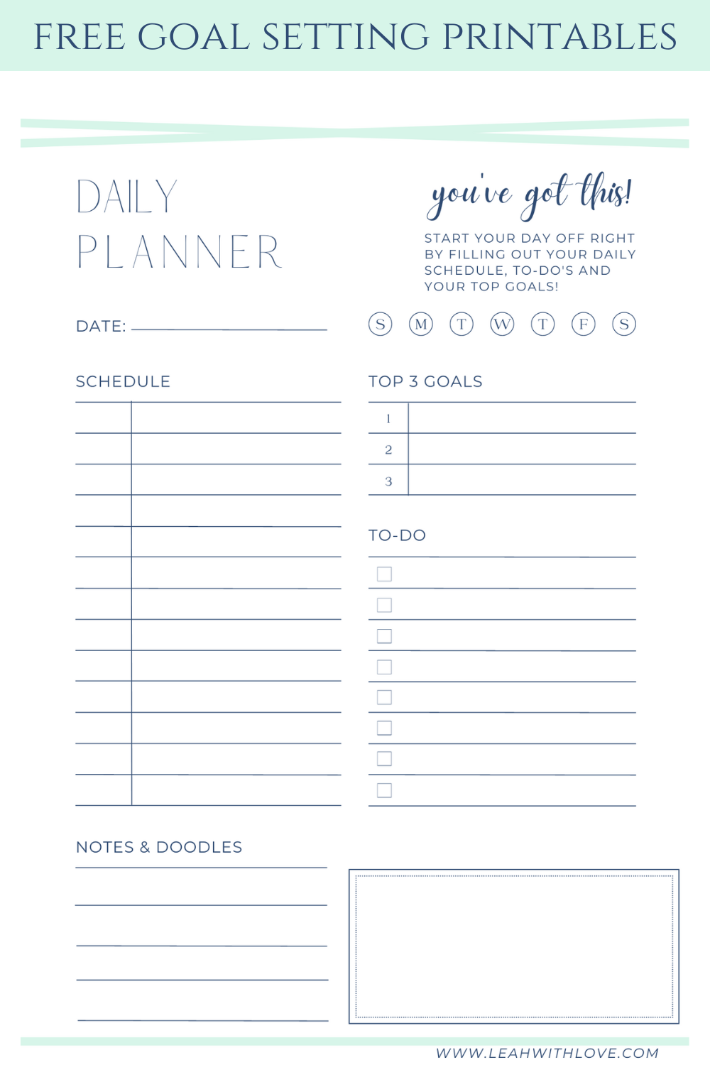 Free Printable Goal Sheets