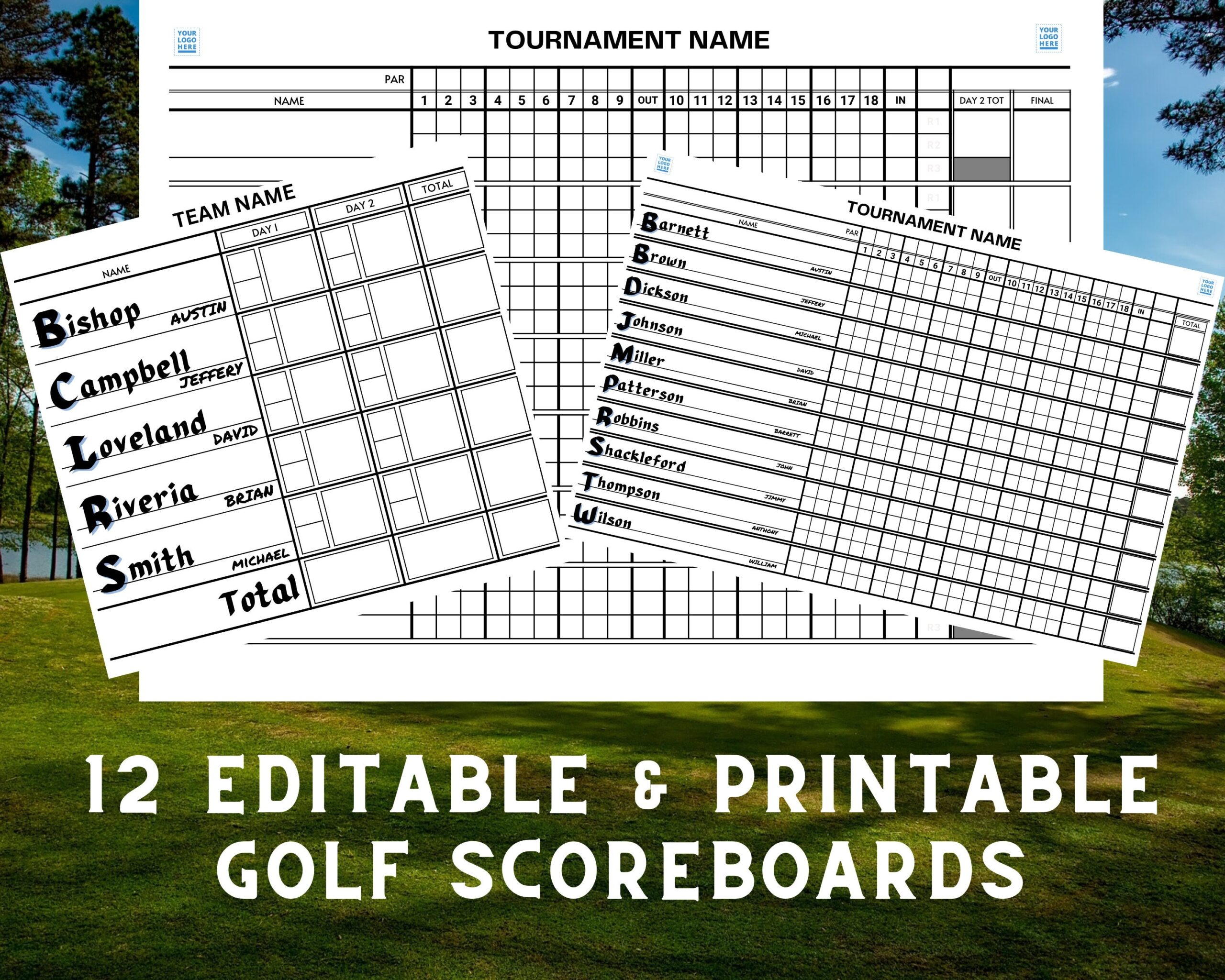 Golf Scoresheets Editable U0026 Printable Golf Scoreboard Templates 