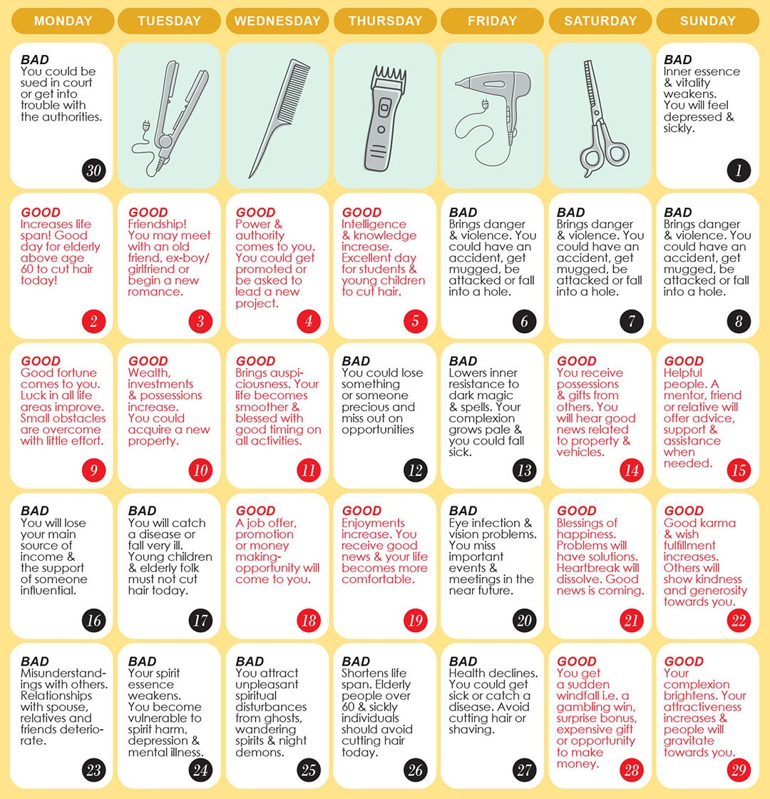 Good U0026 Bad Days To Cut Hair For June 2025 WOFS