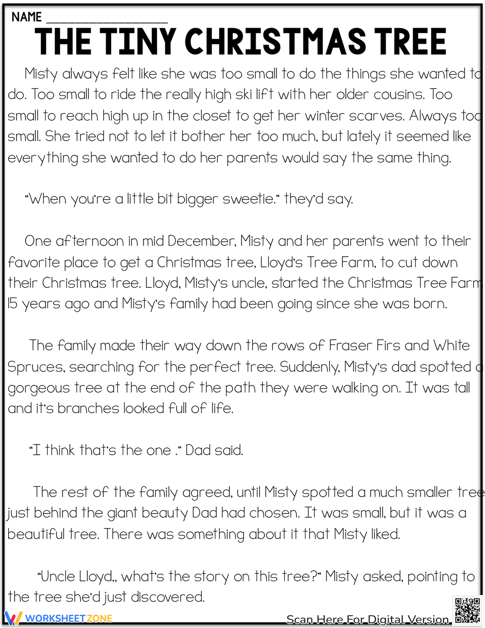 Grade 3 Christmas Comprehension Worksheets