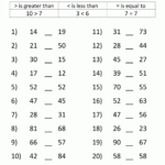 Greater Than Less Than Worksheet Comparing Numbers To 100