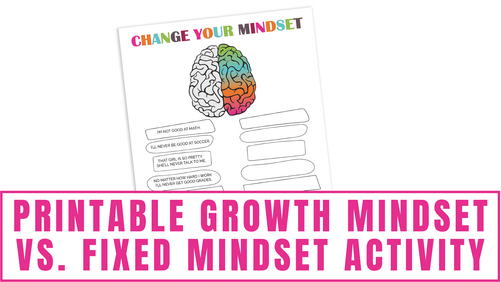 Free Printable Growth Mindset Worksheets Pdf