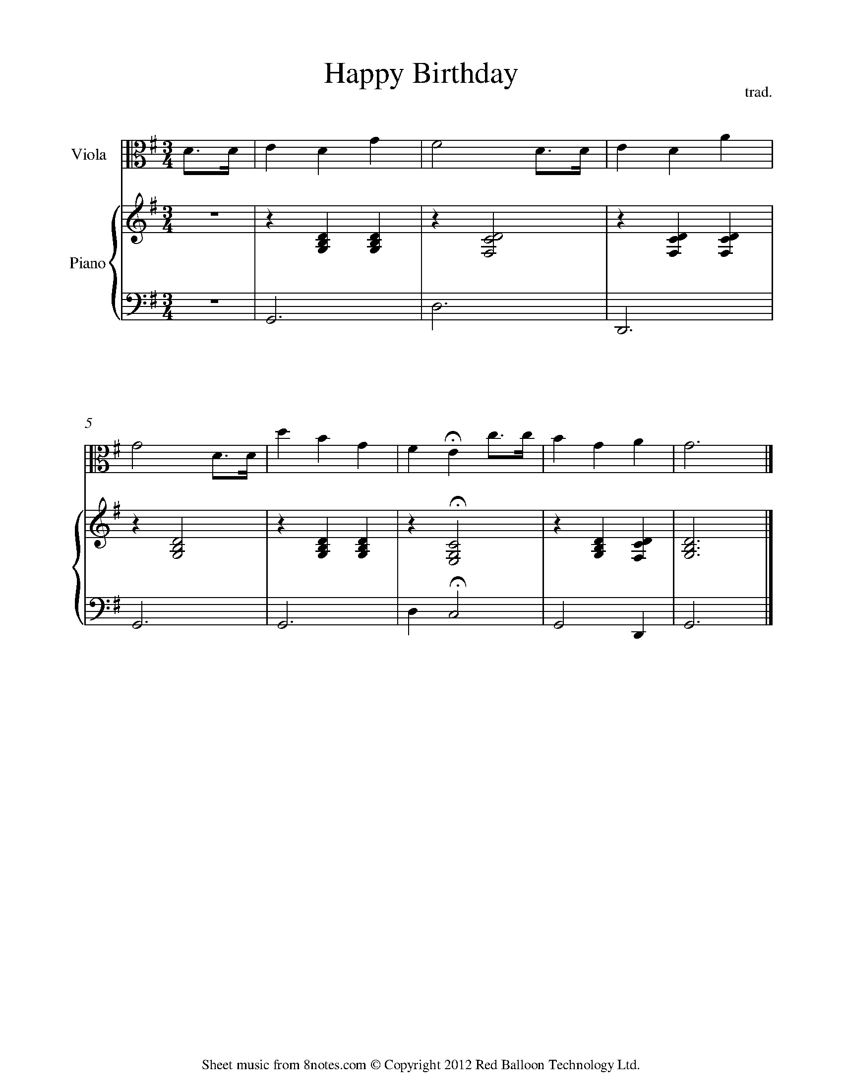 Free Printable Viola Sheet Music