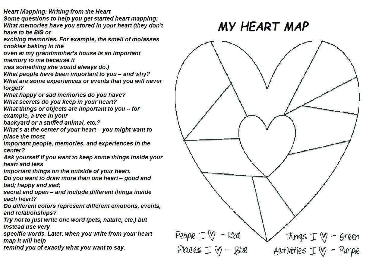 Heart Mapping Gives Kids Writing Ideas Worksheets Library Heart Mapping Gives Kids Writing Ideas Worksheets Library
