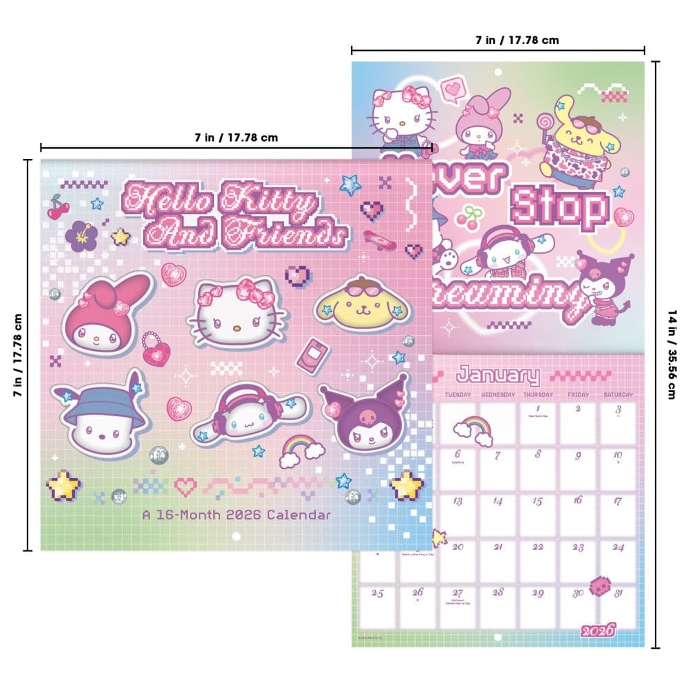 Hello Kitty 2026 Mini Wall Calendar Calendars