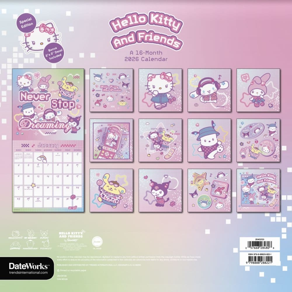 Sanrio Calendar 2026 Printable Pdf
