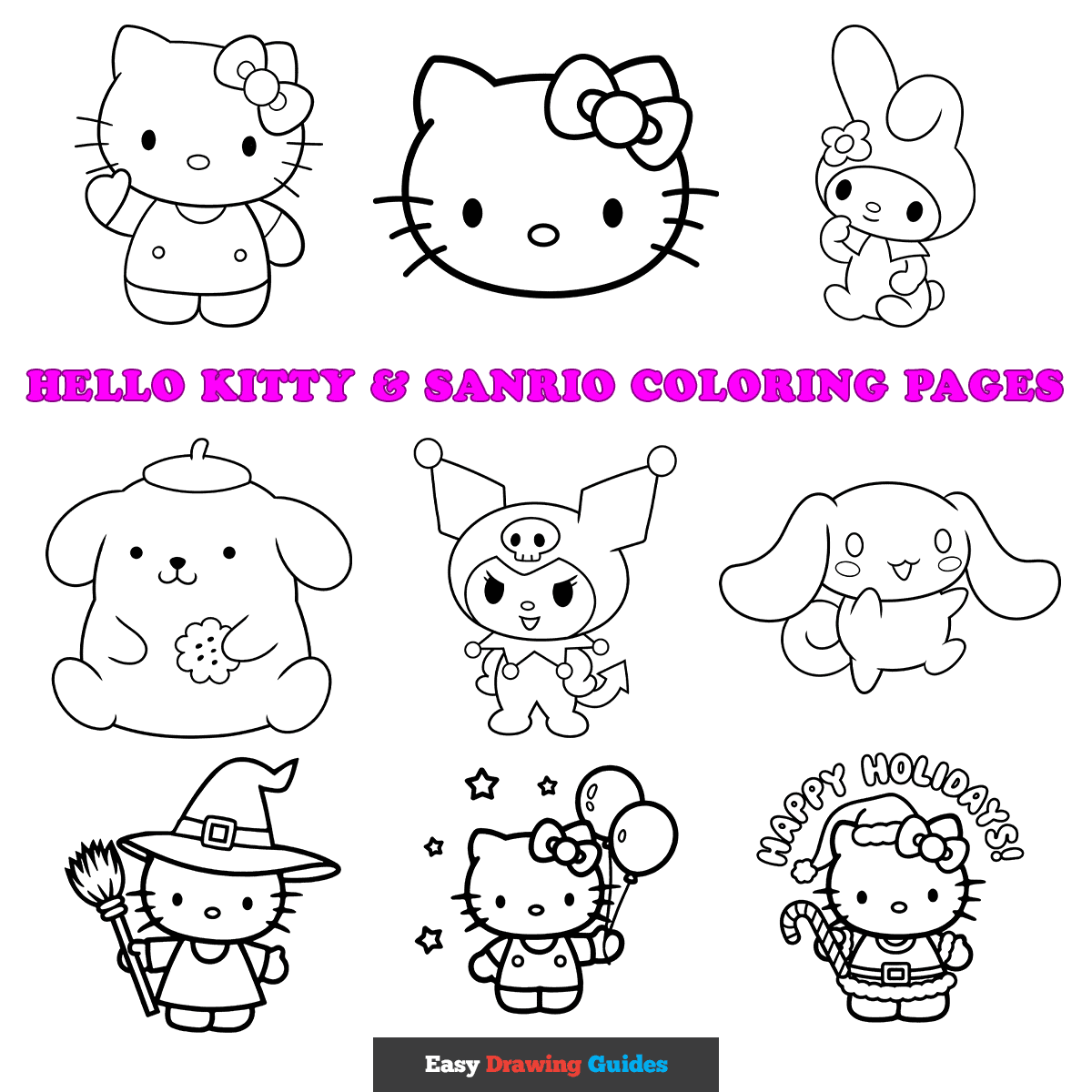 Hello Kitty U0026 Sanrio Coloring Pages For Kid 12 Printable Sheets