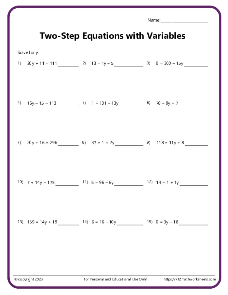 Free Printable Combining Like Terms Worksheets