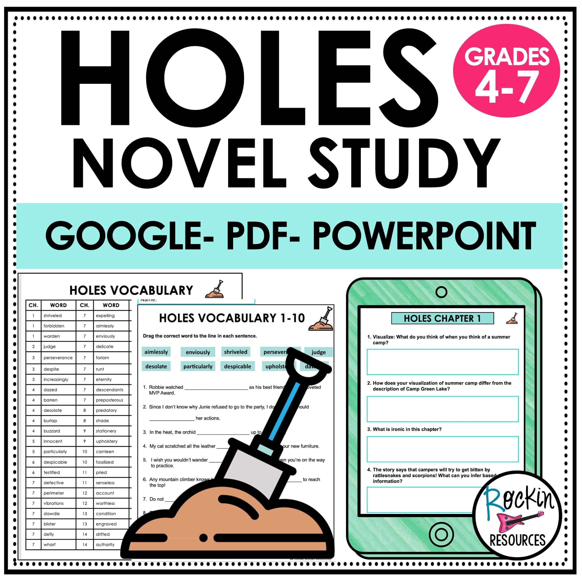 HOLES NOVEL STUDY HOLES NOVEL UNIT HOLES CHAPTER QUESTIONS Rockin Resources