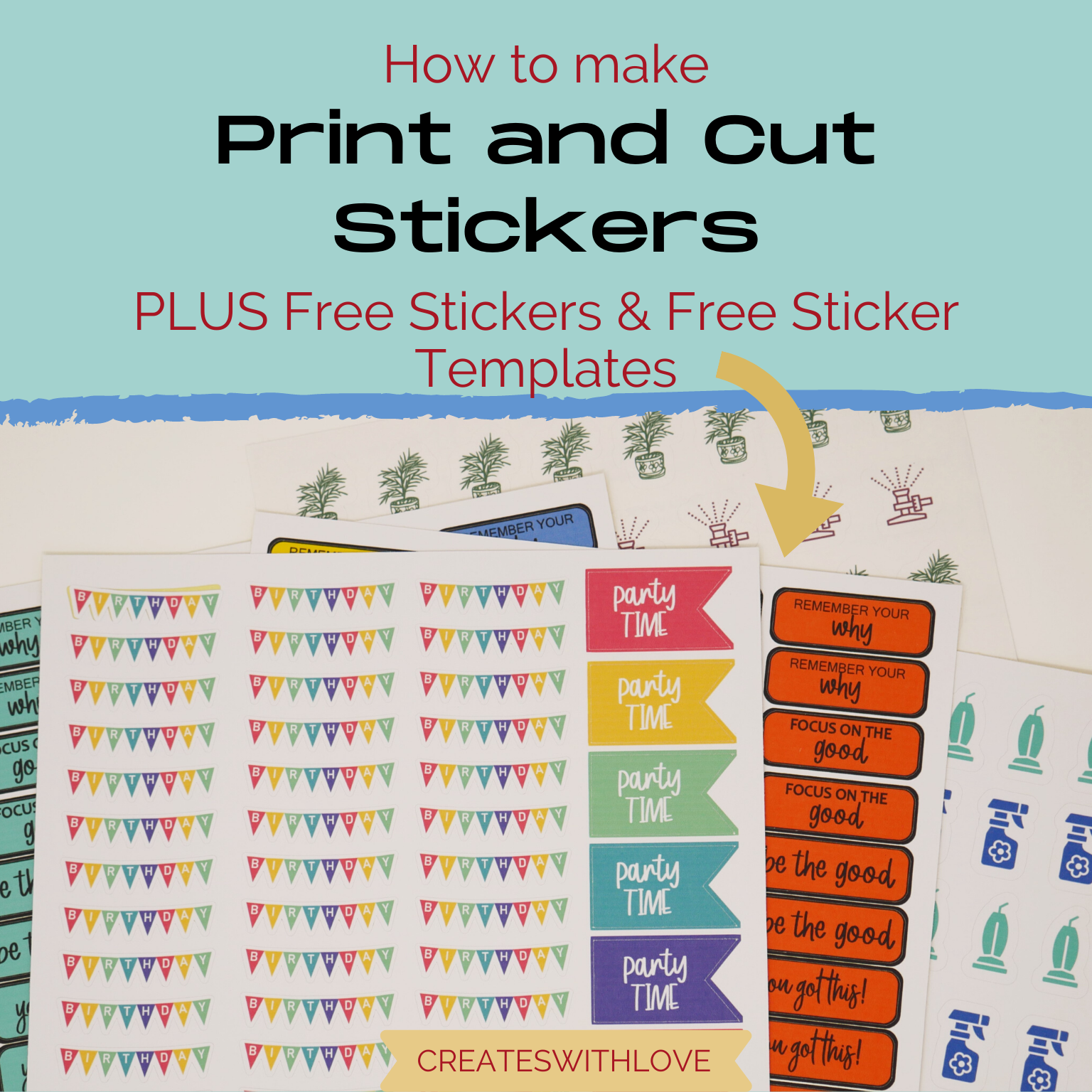 How To Make Print And Cut Stickers 11 FREE Sticker Templates Sticker Sheets Creates With Love