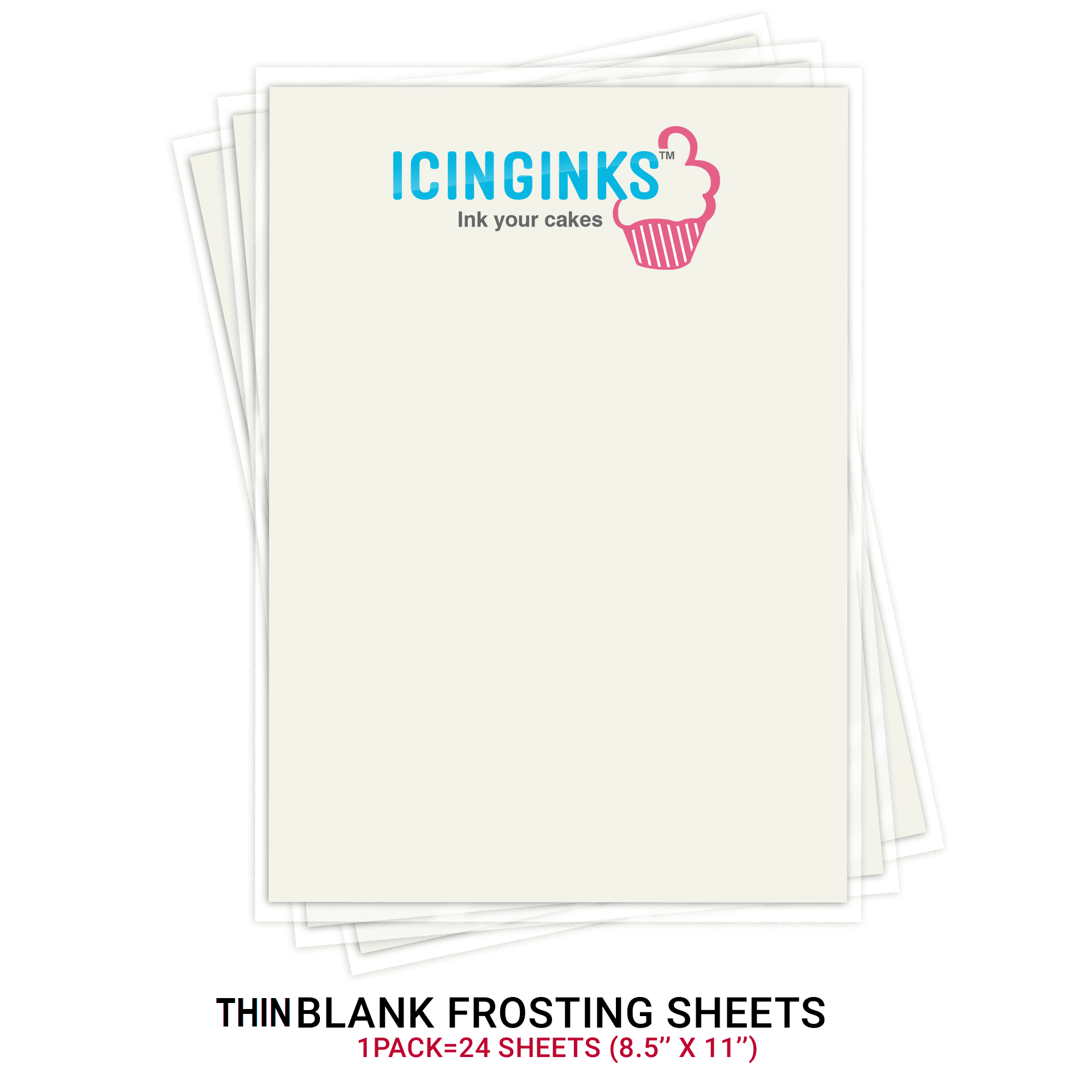 Icinginks Edible Frosting Sheets 8 5 X11 Sugar Printable Cake Bakery Decorations Pack Of 24 Walmart