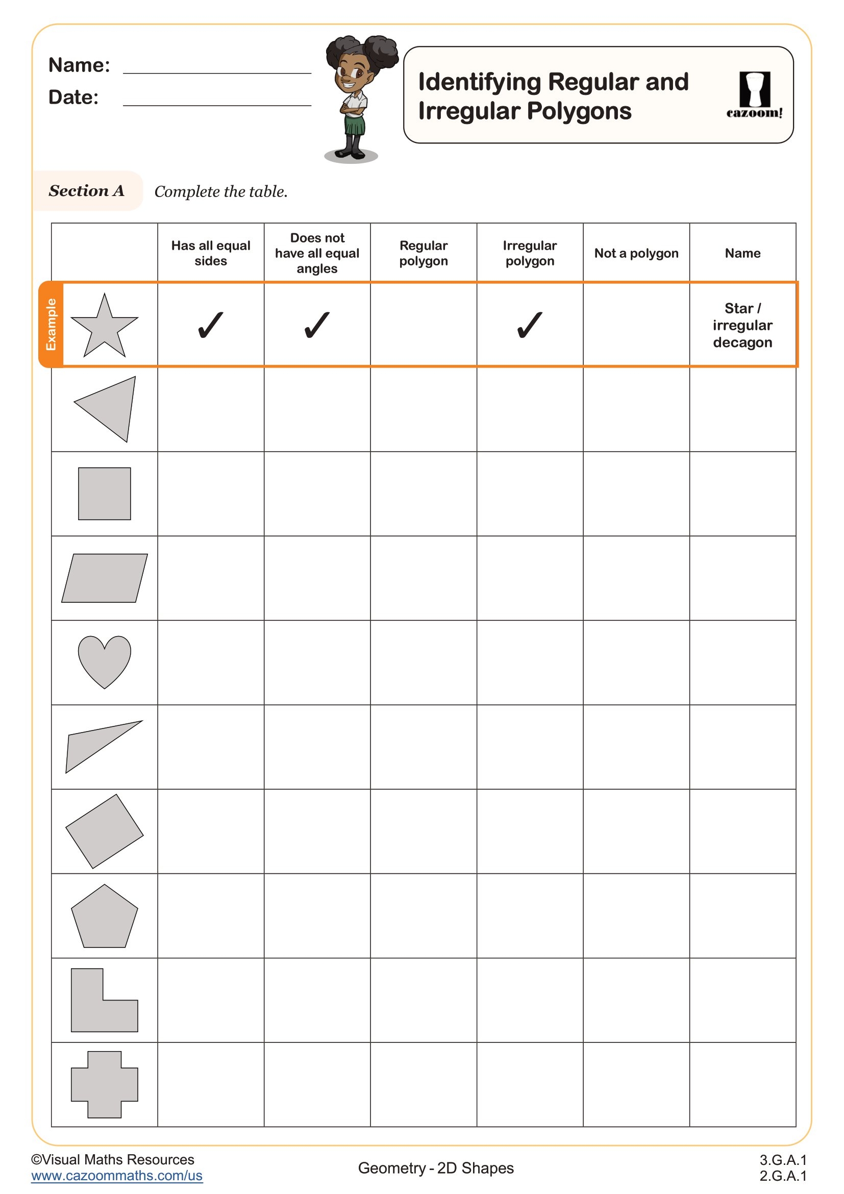 Identifying Regular And Irregular Polygons Worksheet Fun And Engaging 2nd Grade And 3rd Grade Geometry Worksheet Cazoom Math Identifying Regular And Irregular Polygons Worksheet Fun And Engaging 2nd Grade And 3rd Grade Geometry Worksheet Cazoom Math