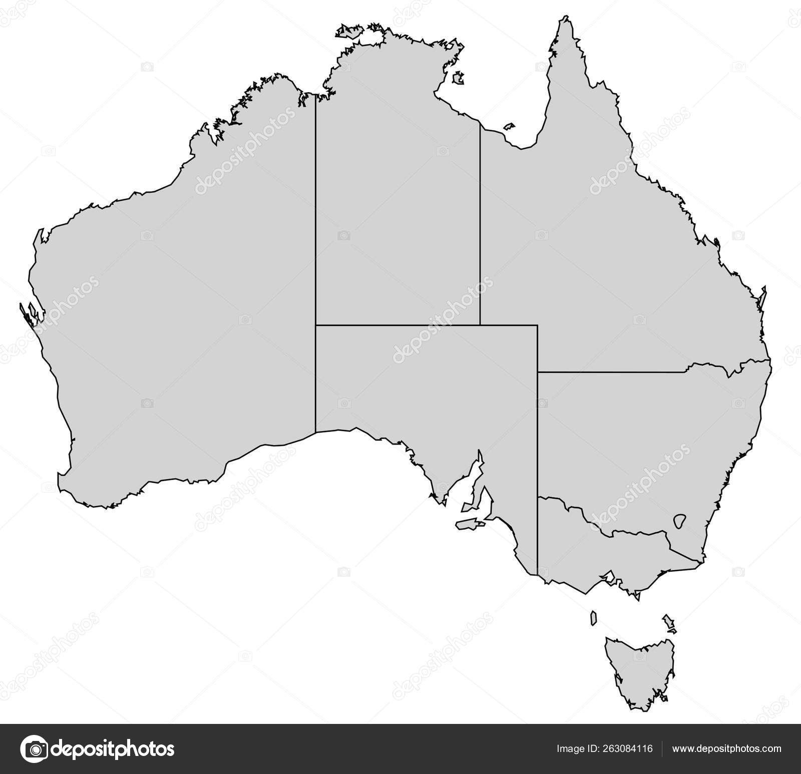Illustration Country Australia Map Showing Borders Stock Photo YAYImages 263084116