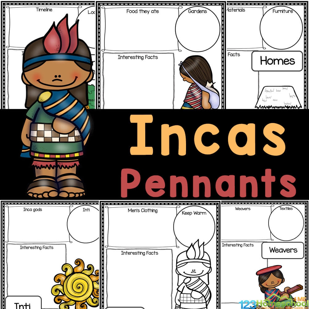Inca Civilization Printable Pennants Activity