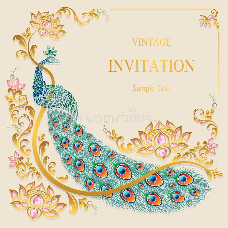 Free Printable Peacock Wedding Invitation Templates