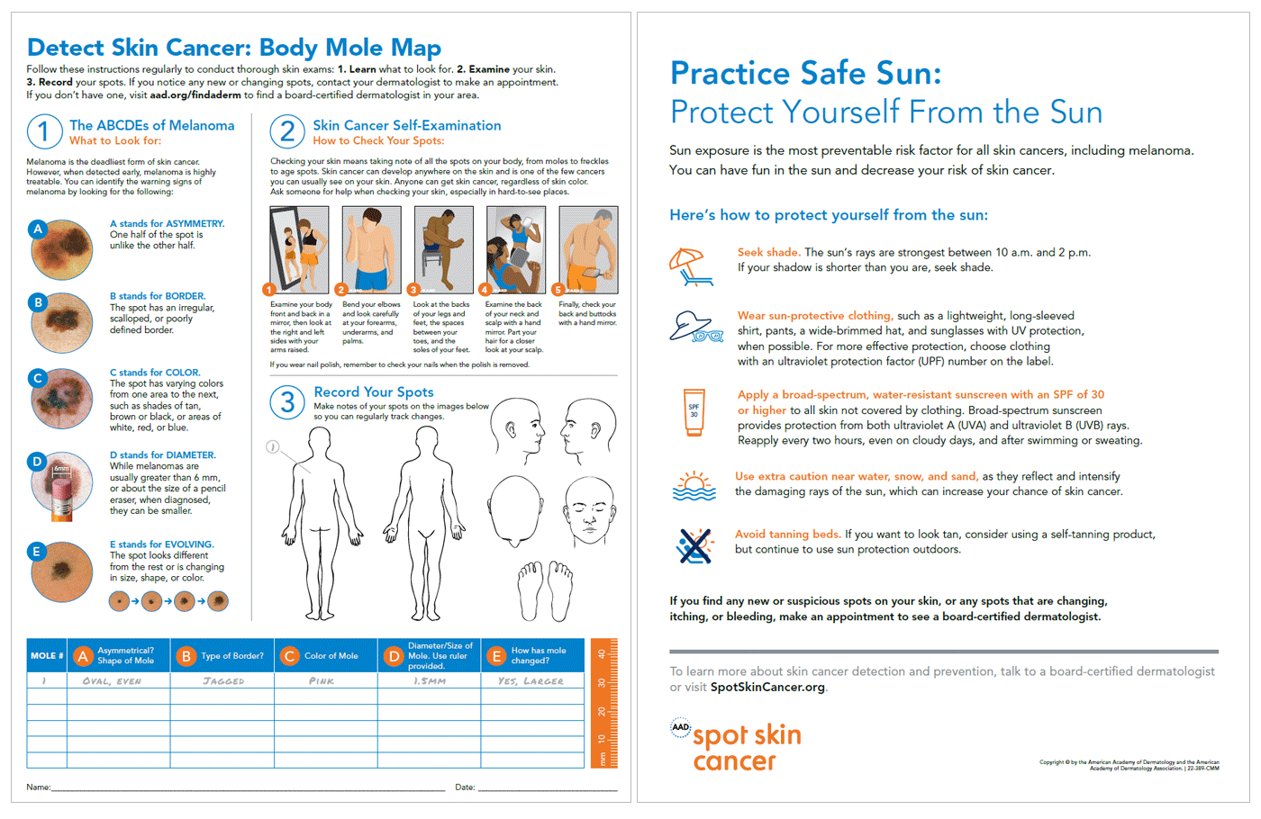 Infographic Skin Cancer Body Mole Map