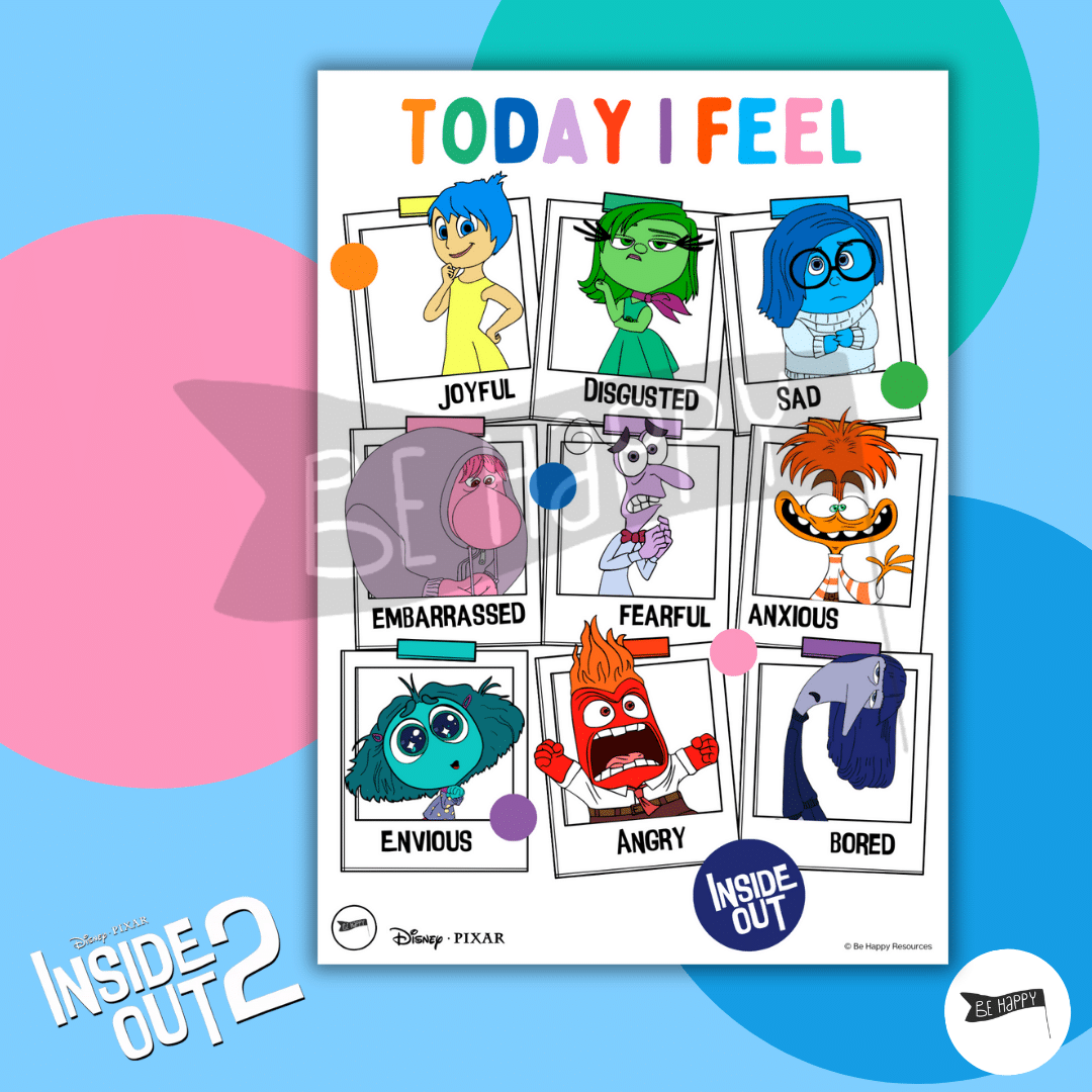 Inside Out Daily Check In Sheet Featuring Characters From Inside 
