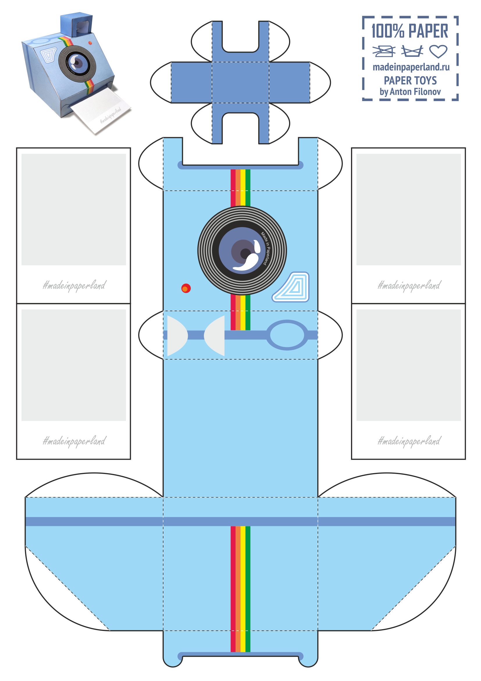 Instacamera Paper Model Free Printable Paper Models By Anton Filonov