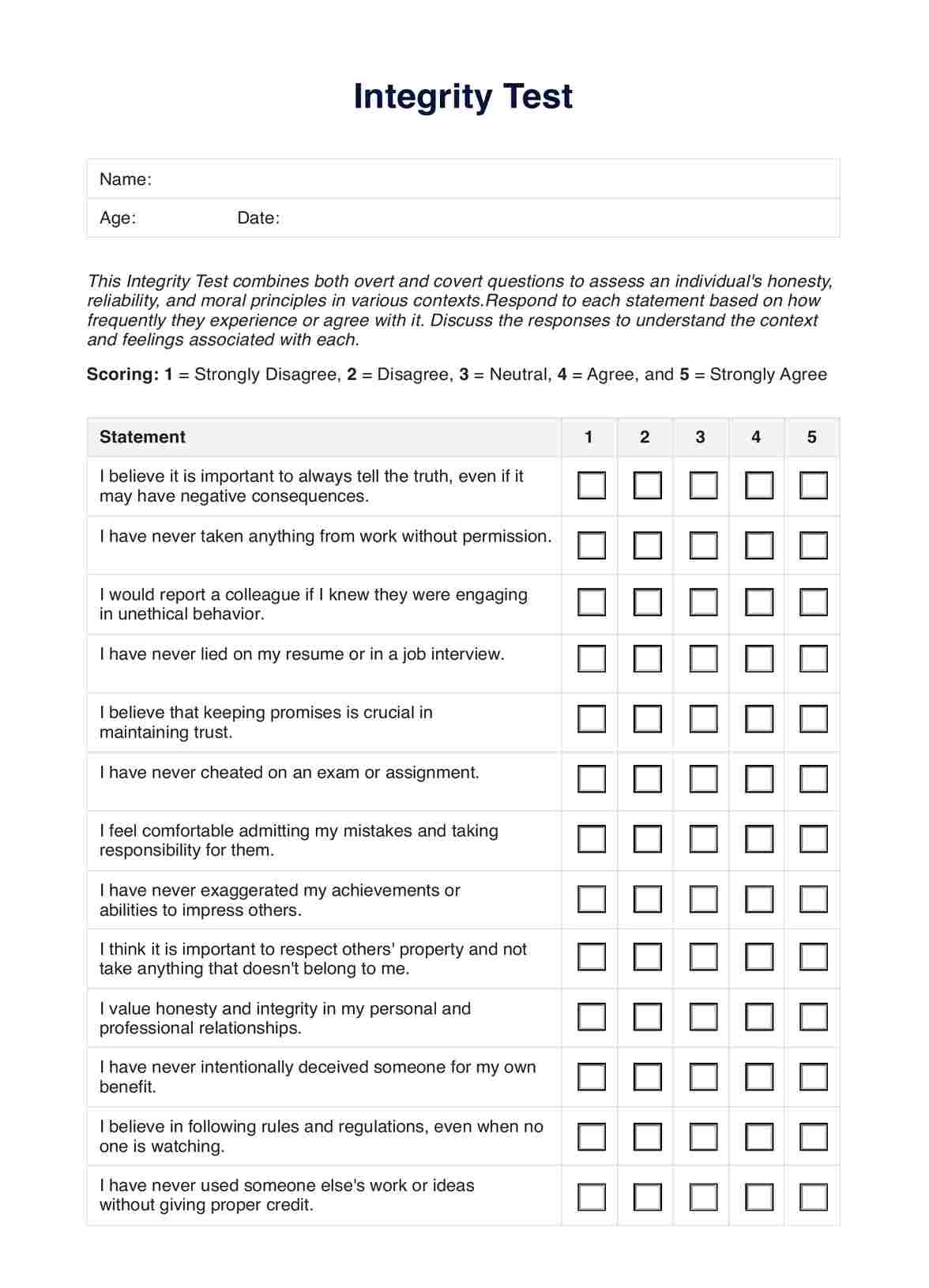 Integrity Test Integrity Test