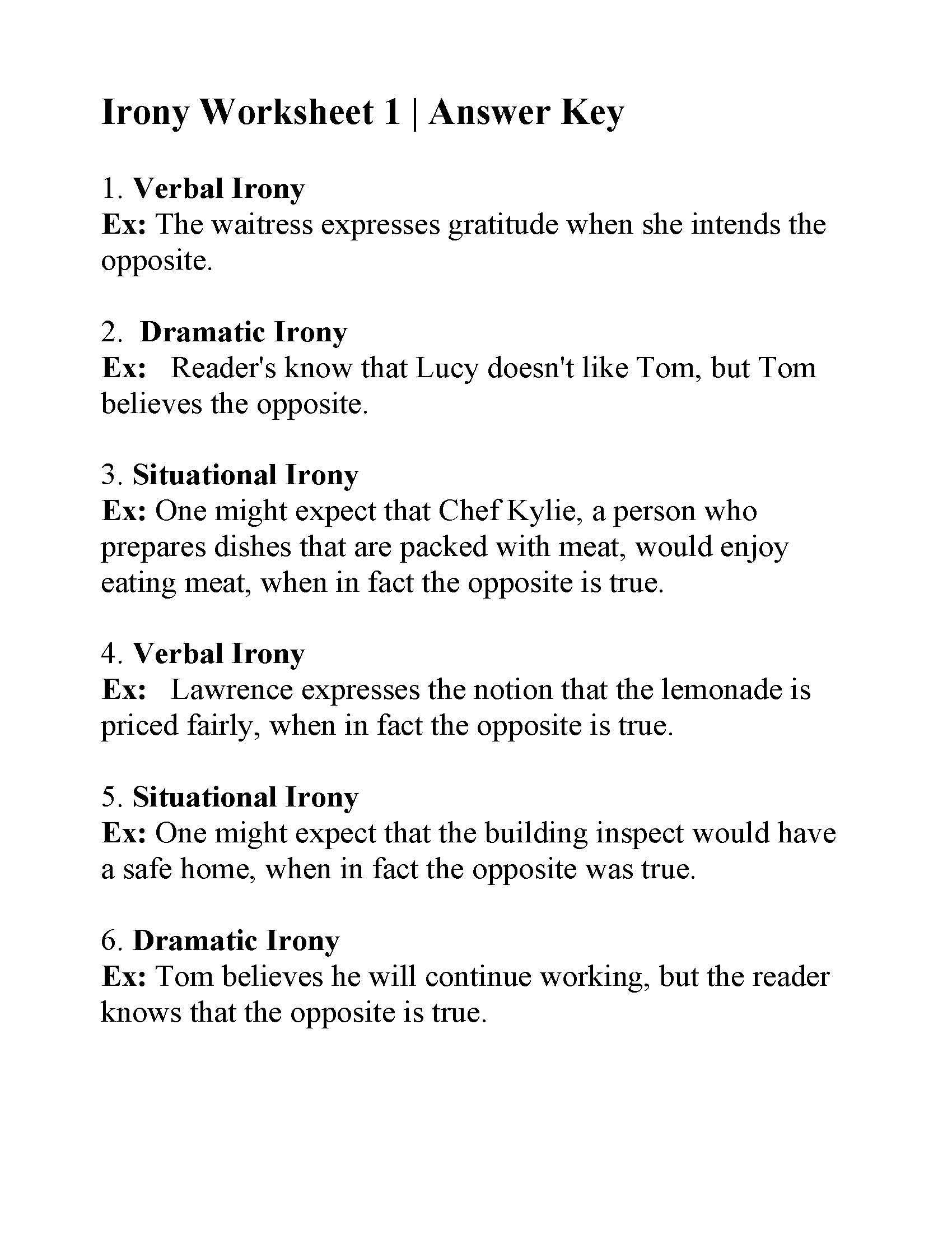 Irony Worksheet 1 Reading Activity Worksheets Library Irony Worksheet 1 Reading Activity Worksheets Library