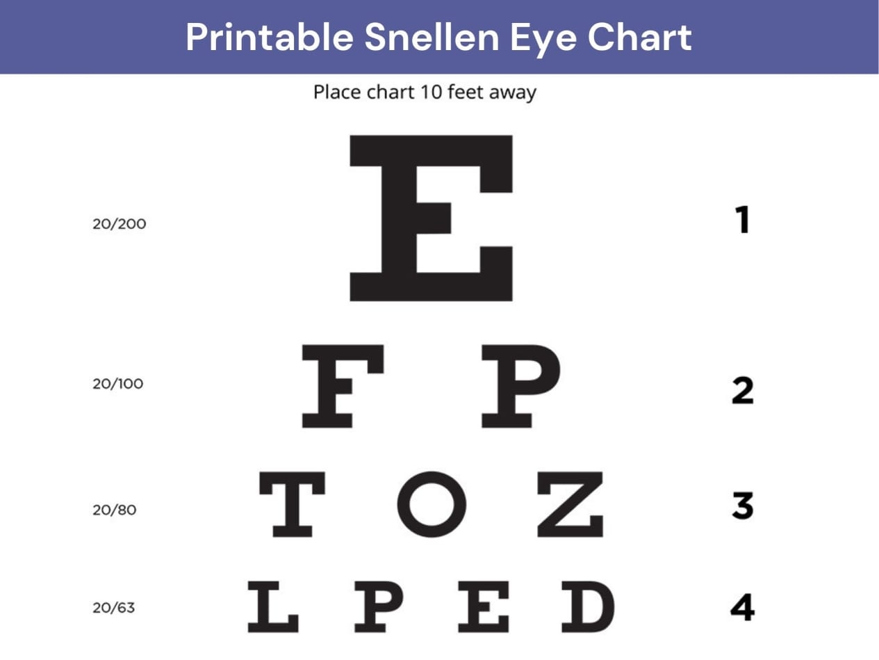 Eye Vision Chart Printable