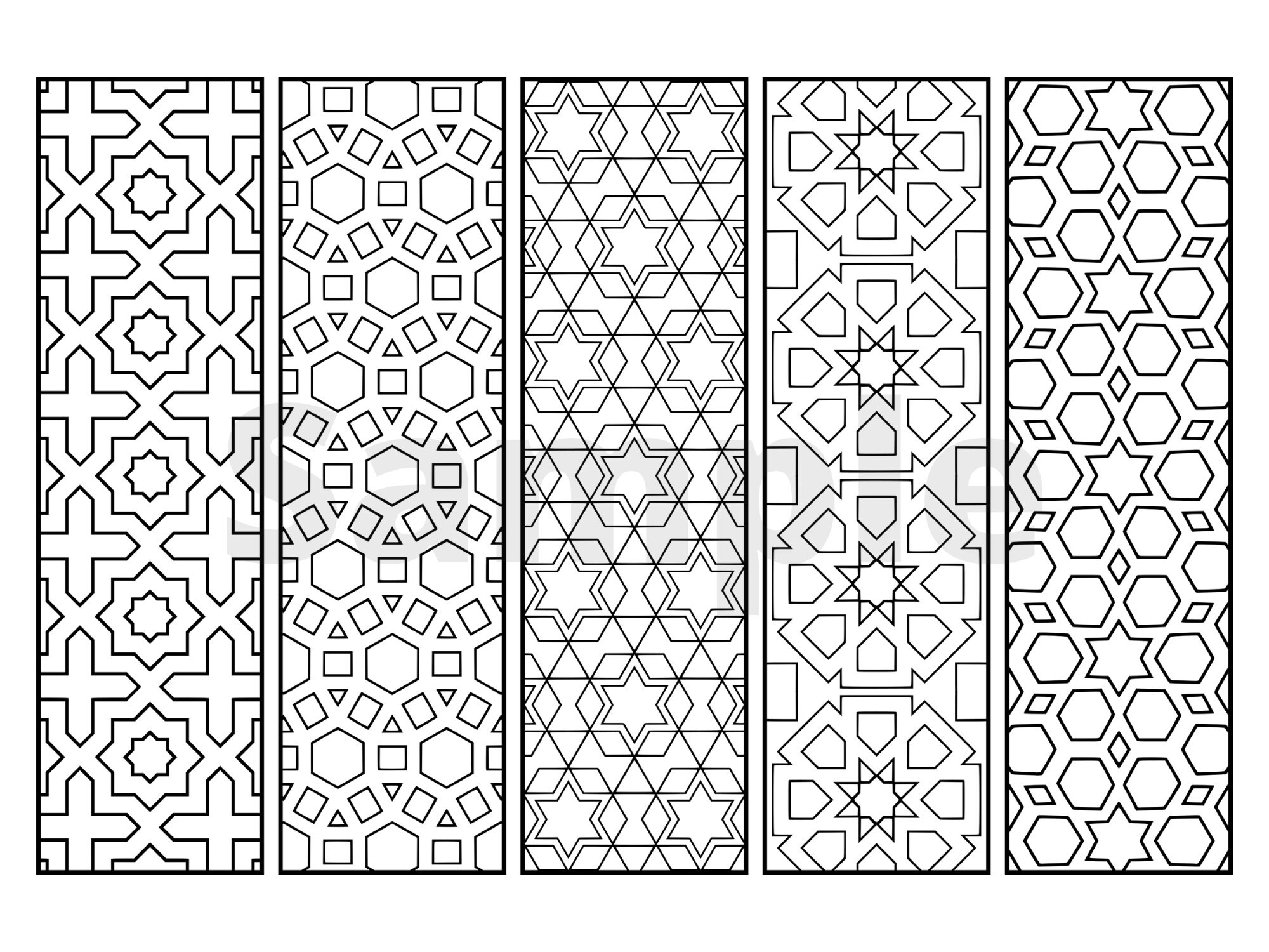 Islamic Pattern Colouring Sheets Printable