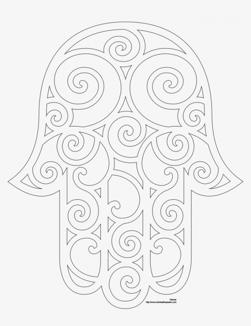 Islamic Patterns Coloring Pages Hand Of Fatima Stencil Transparent PNG 940x1175 Free Download On NicePNG