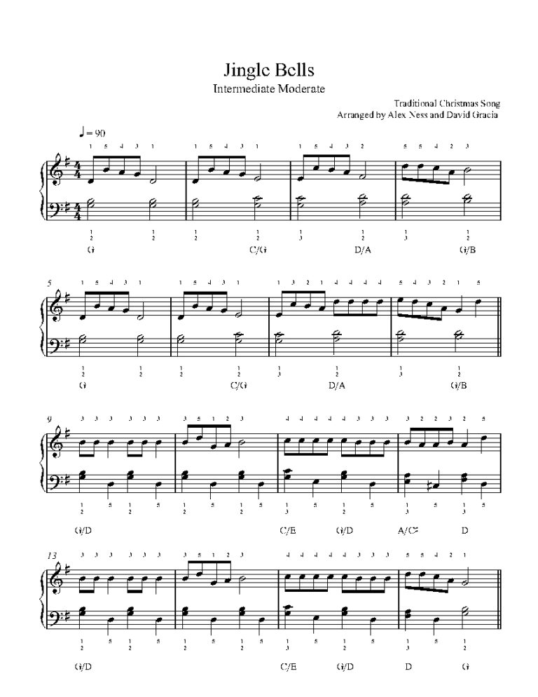 Jingle Bells By Traditional Sheet Music Lesson Intermediate Level