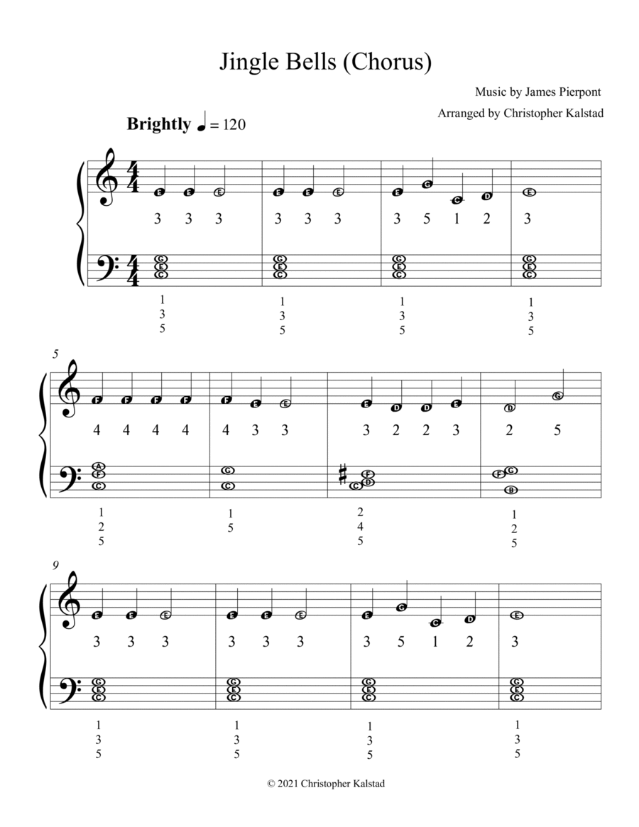 Jingle Bells Easy Piano arr Christopher Kalstad By James Pierpont Sheet Music For Easy Piano At Sheet Music Direct
