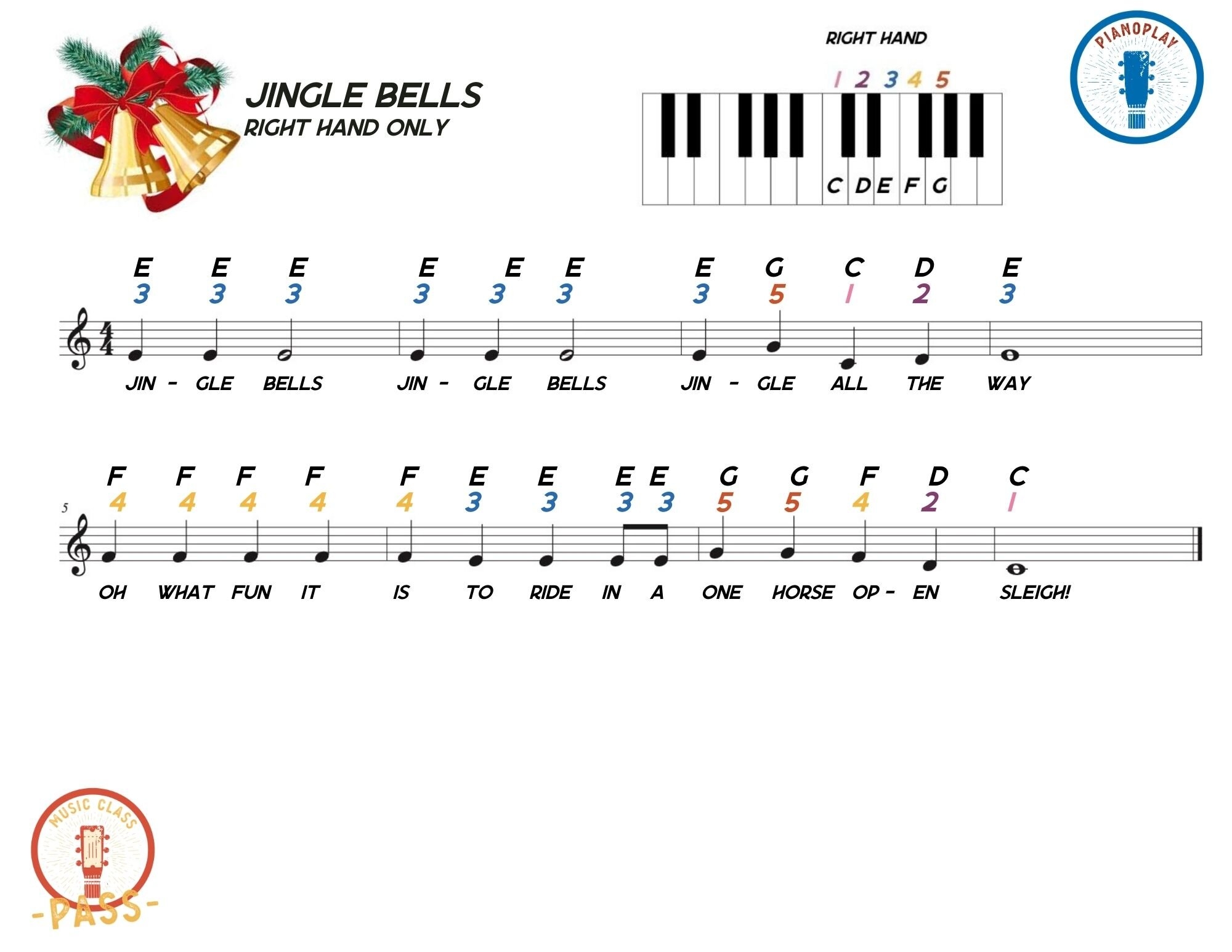 Jingle Bells Piano 3 Levels Beginner To Intermediate Jammin With You Jingle Bells Piano 3 Levels Beginner To Intermediate Jammin With You