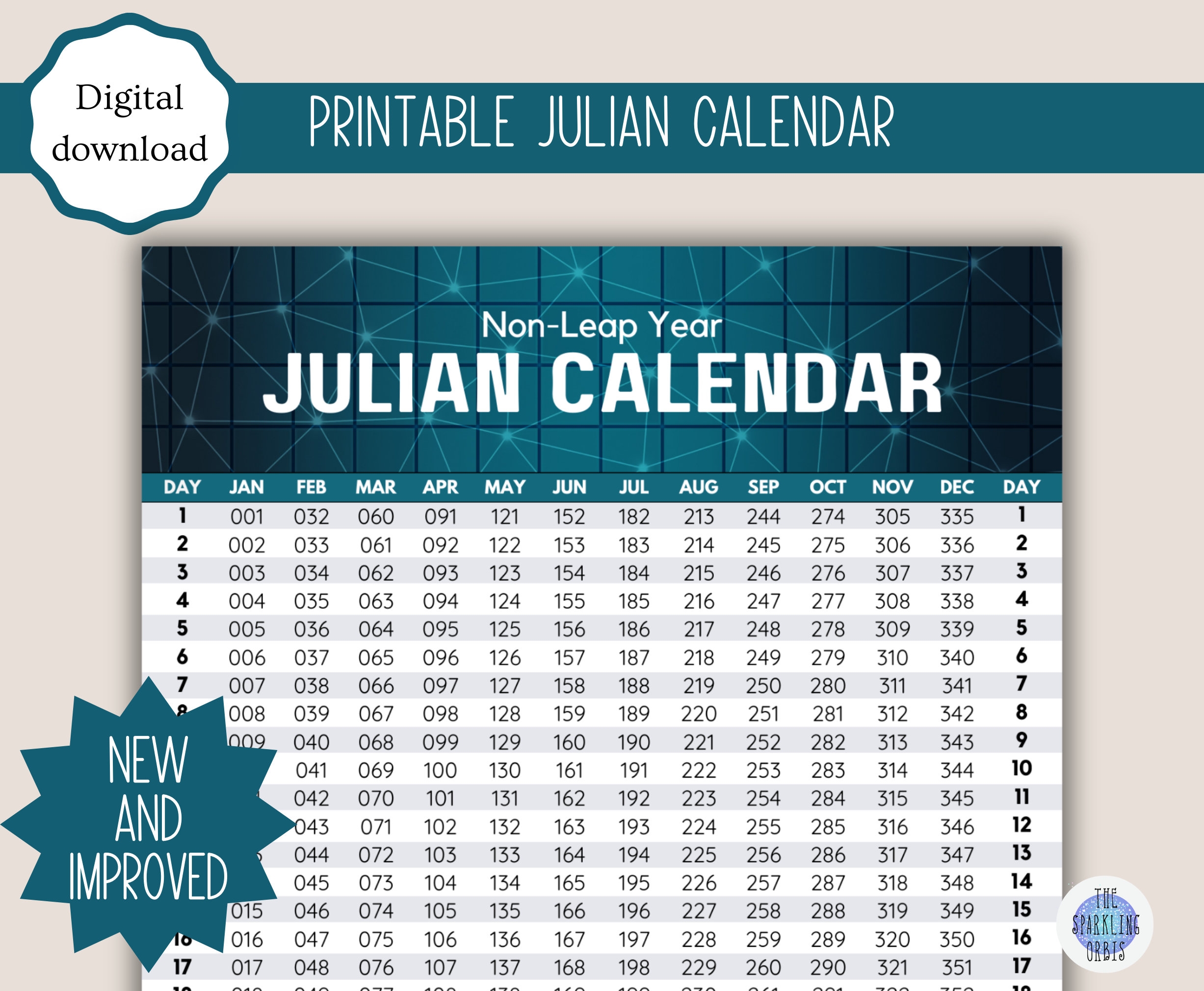 Julian Calendar Military Government Digital Download 