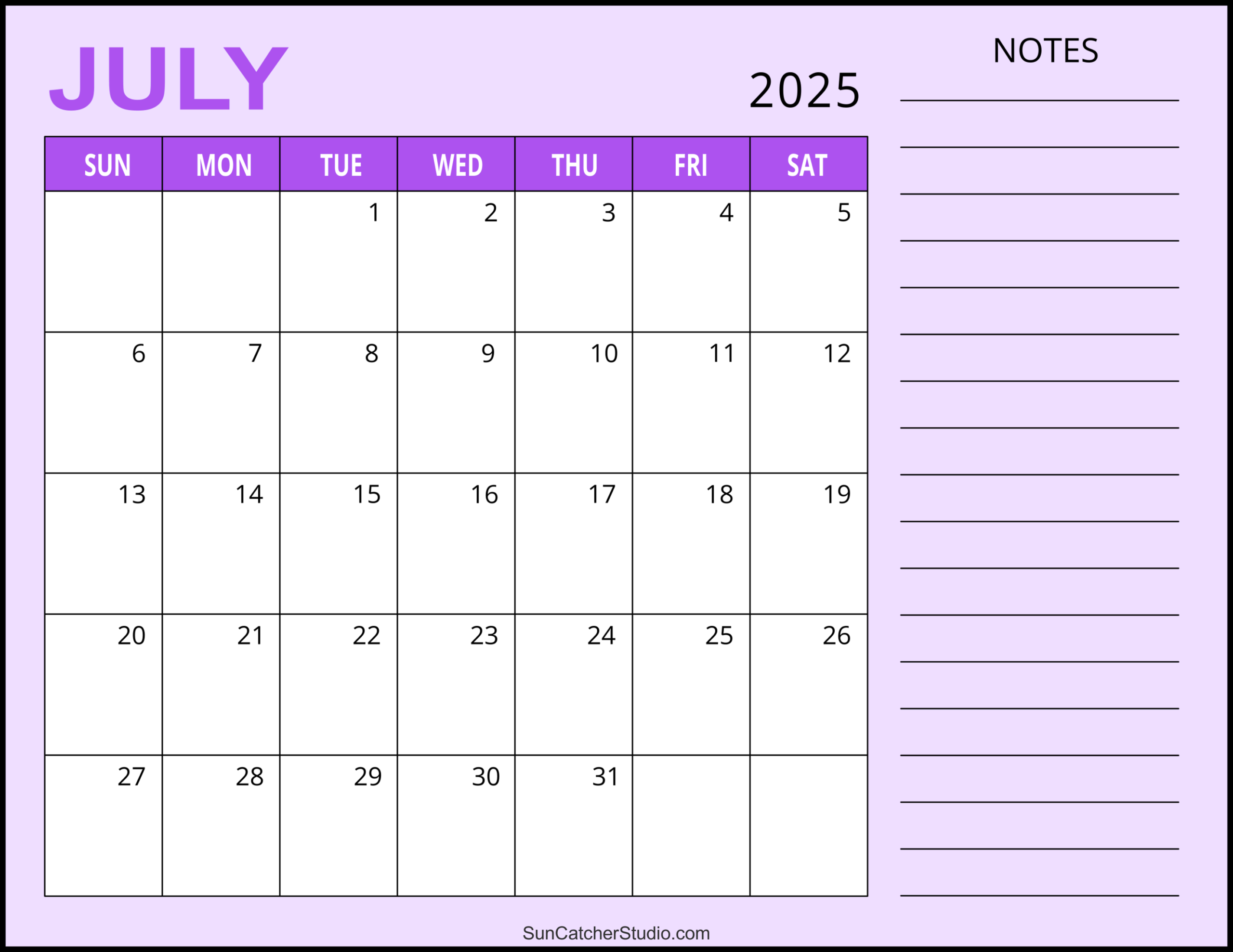 July 2025 Calendar Free Printable Free Printables Monograms 