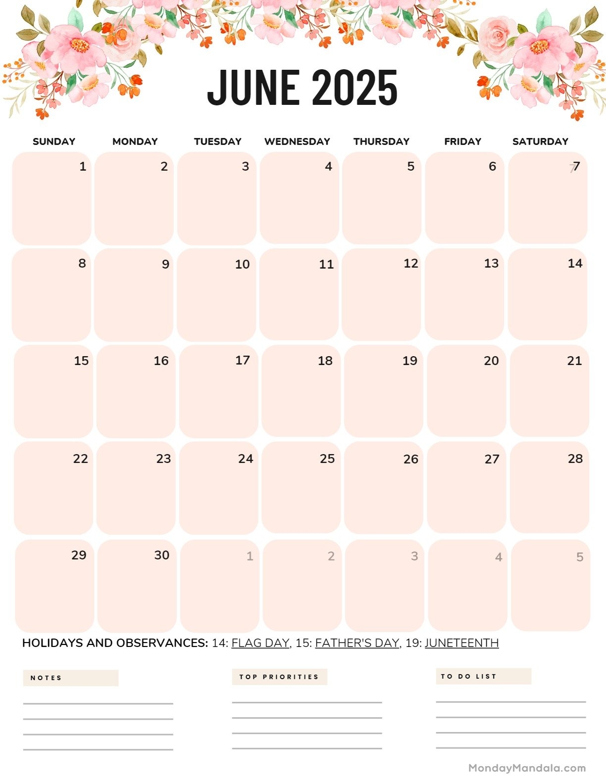 June 2025 Calendar 52 Free PDF Printables 