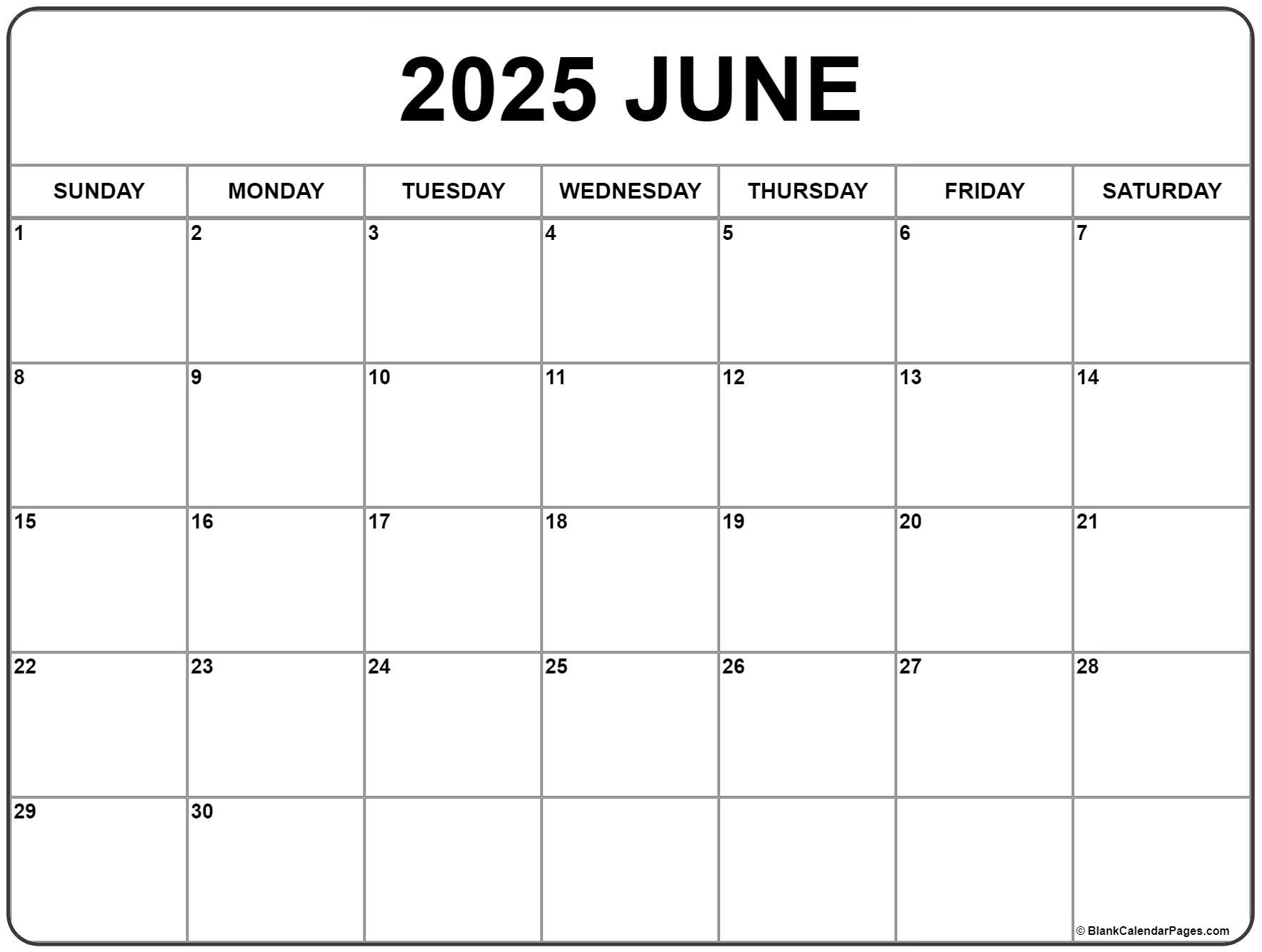 School Calendar June 2025