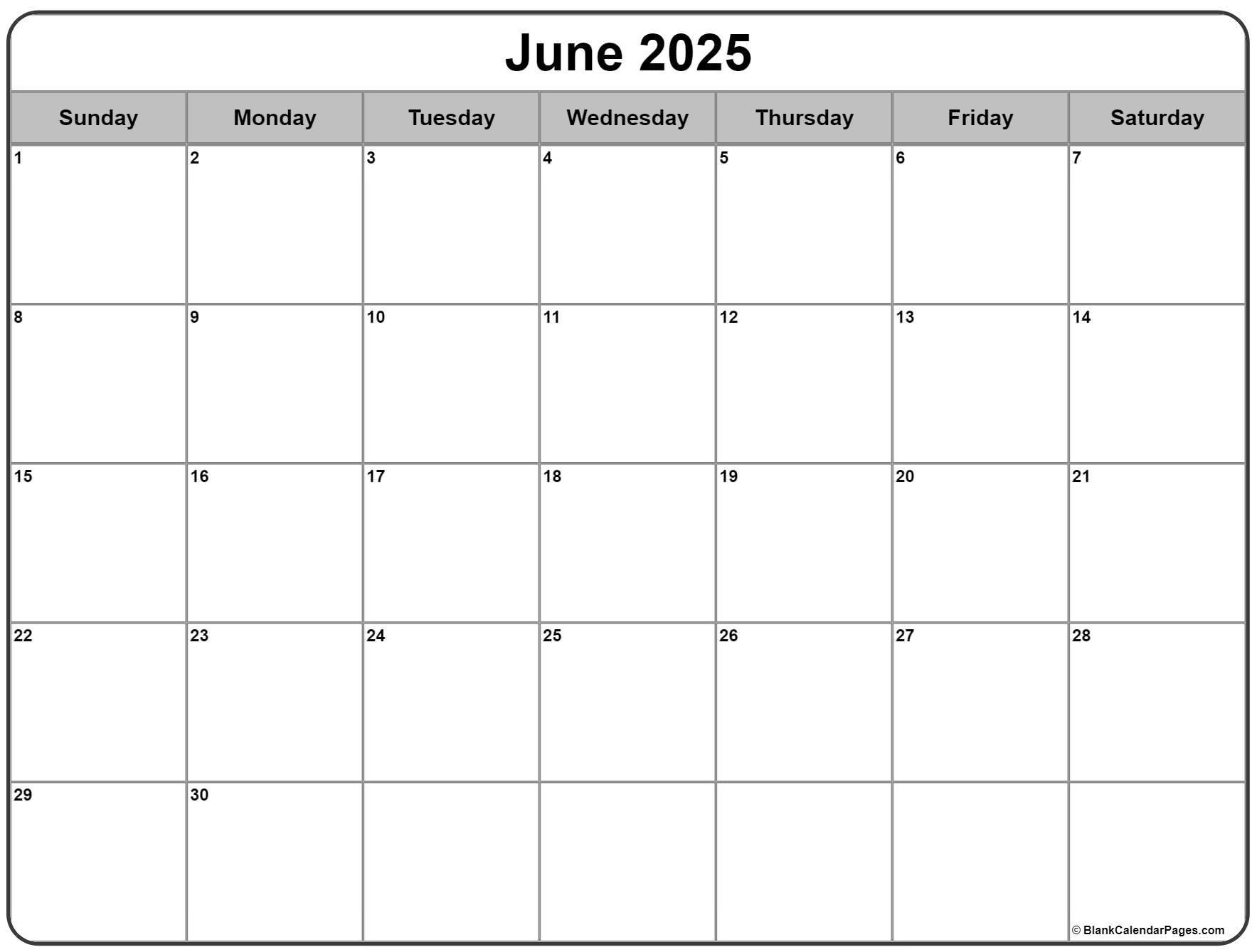 June 2025 Calendar Free Printable Calendars June 2025 Calendar Free Printable Calendars