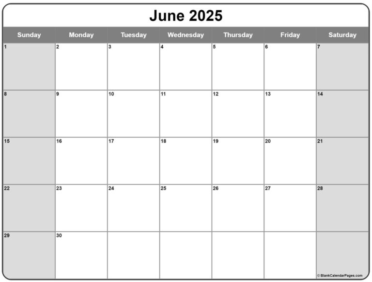 June 2025 Calendar Free Printable Calendars