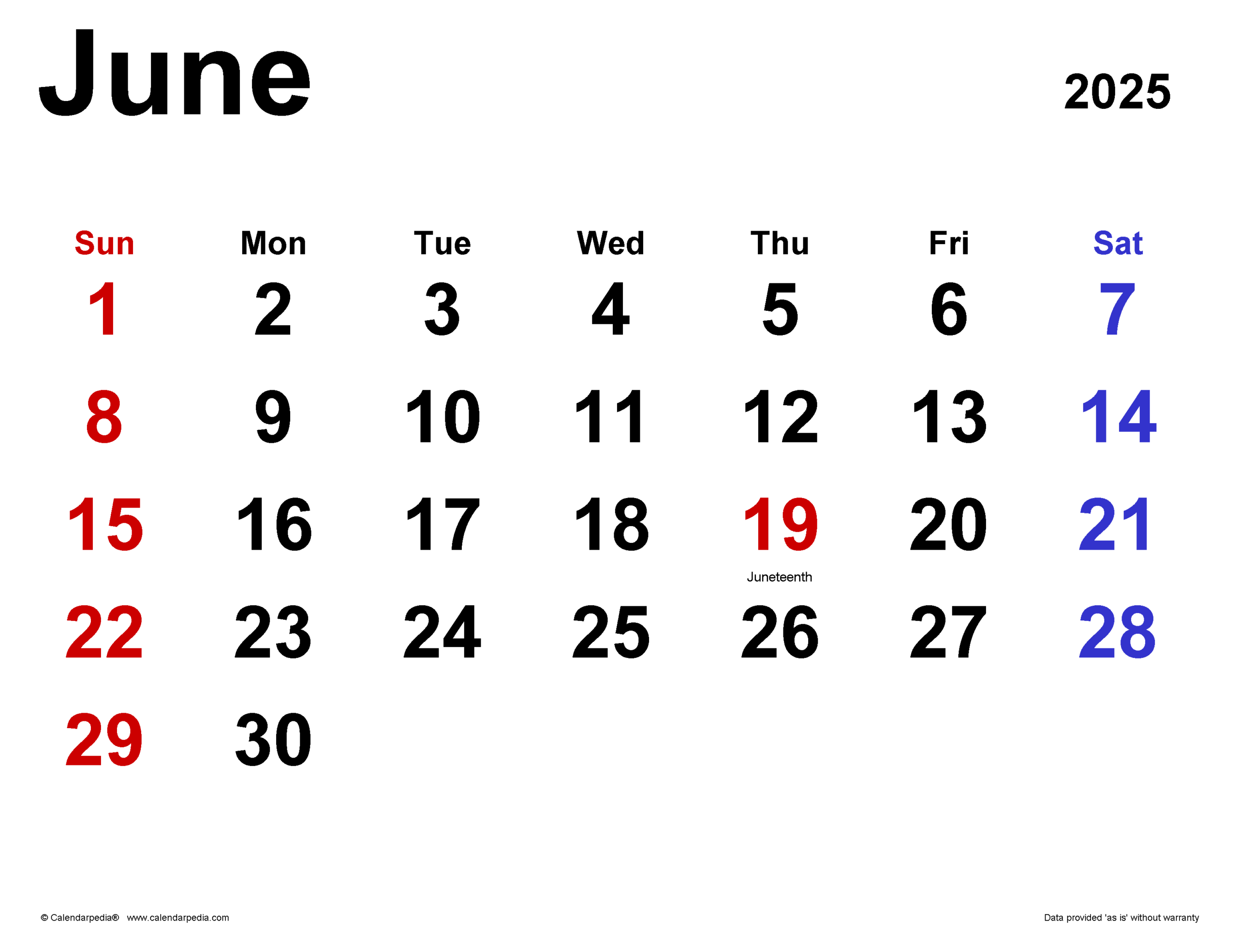 June 2025 Calendar Templates For PDF Excel And Word