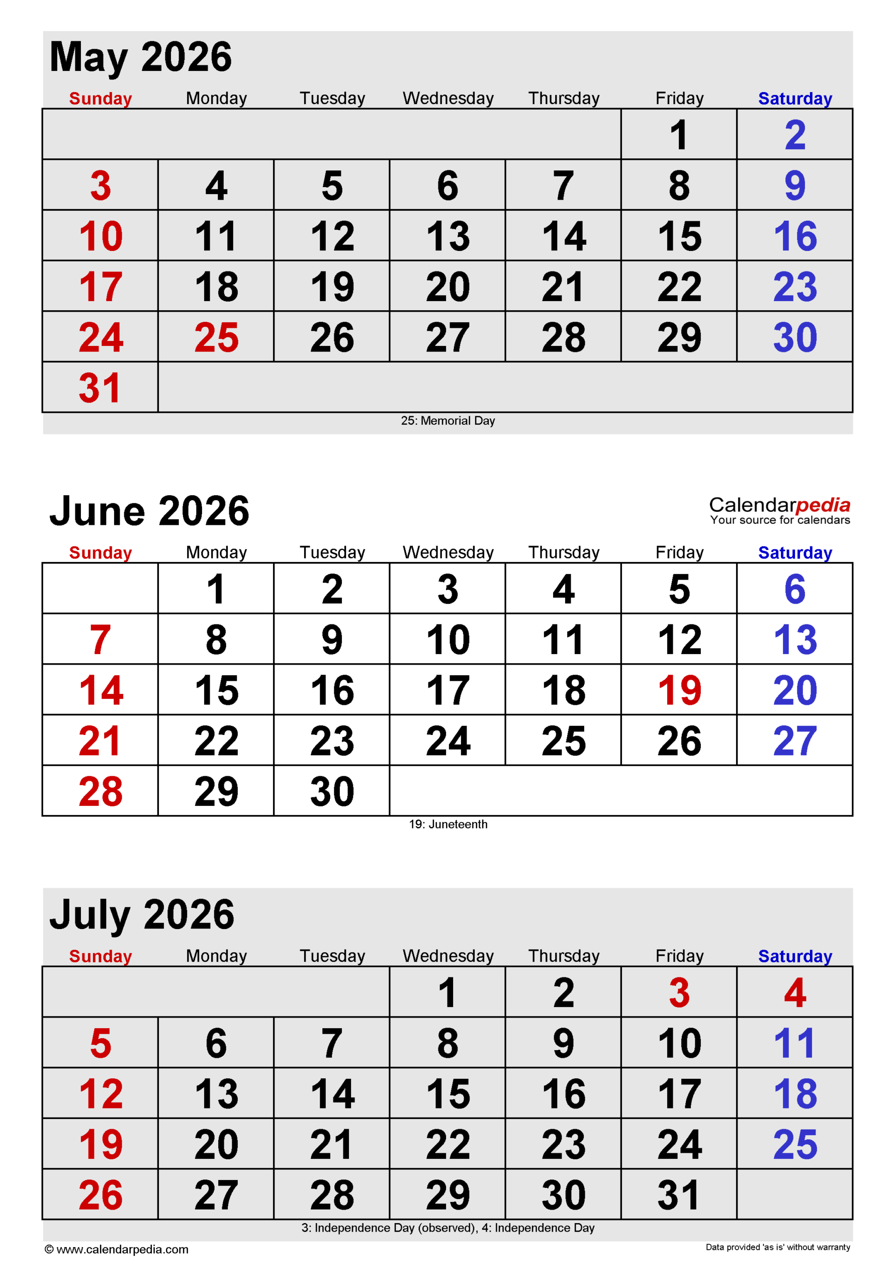 June 2026 Calendar Templates For PDF Excel And Word June 2026 Calendar Templates For PDF Excel And Word
