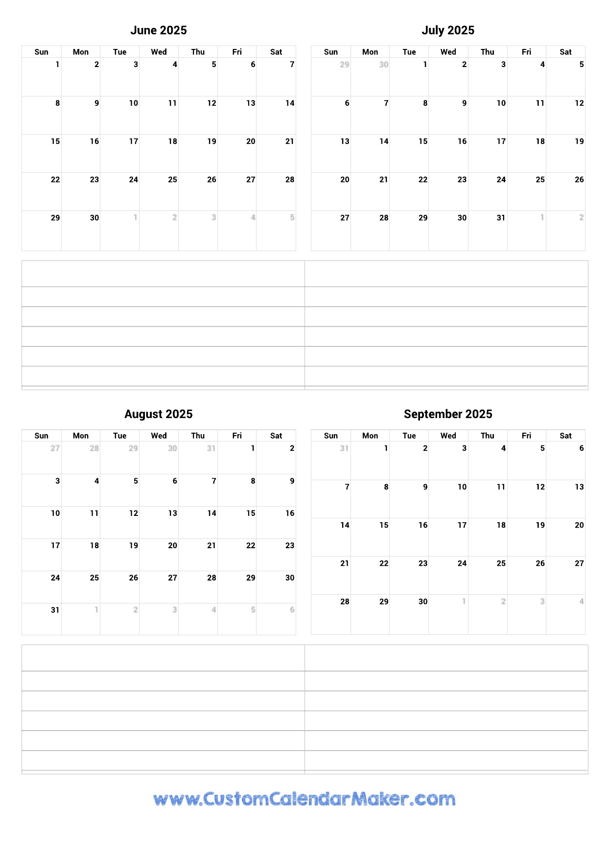 September 2025 Blank Calendar September 2025 Blank Calendar